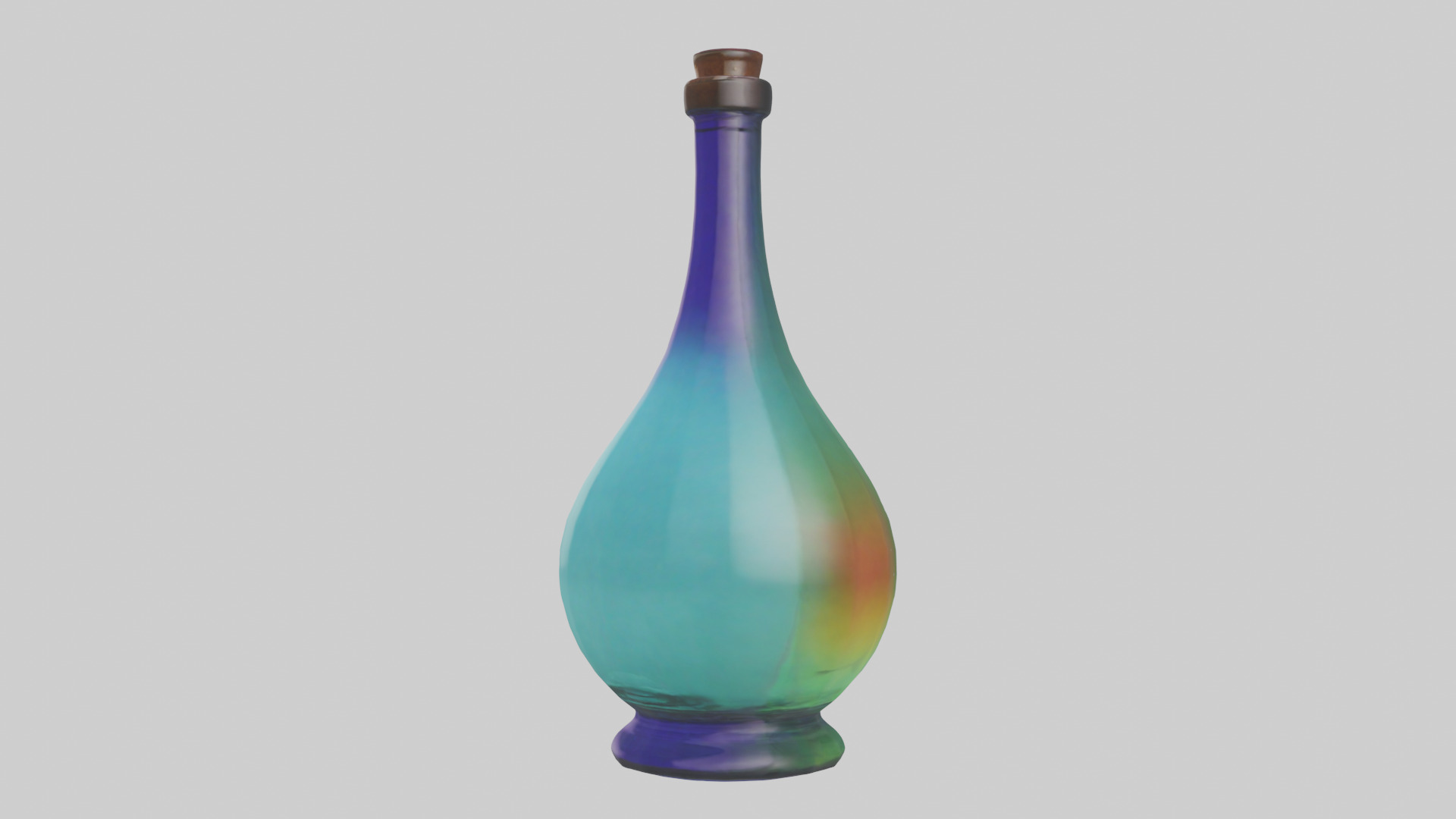 Colored glass bottle model 3D model_8