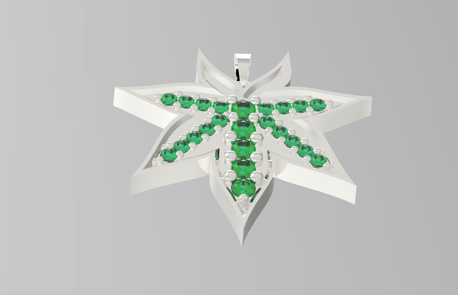 leaves emaral pendant 3D print model_14