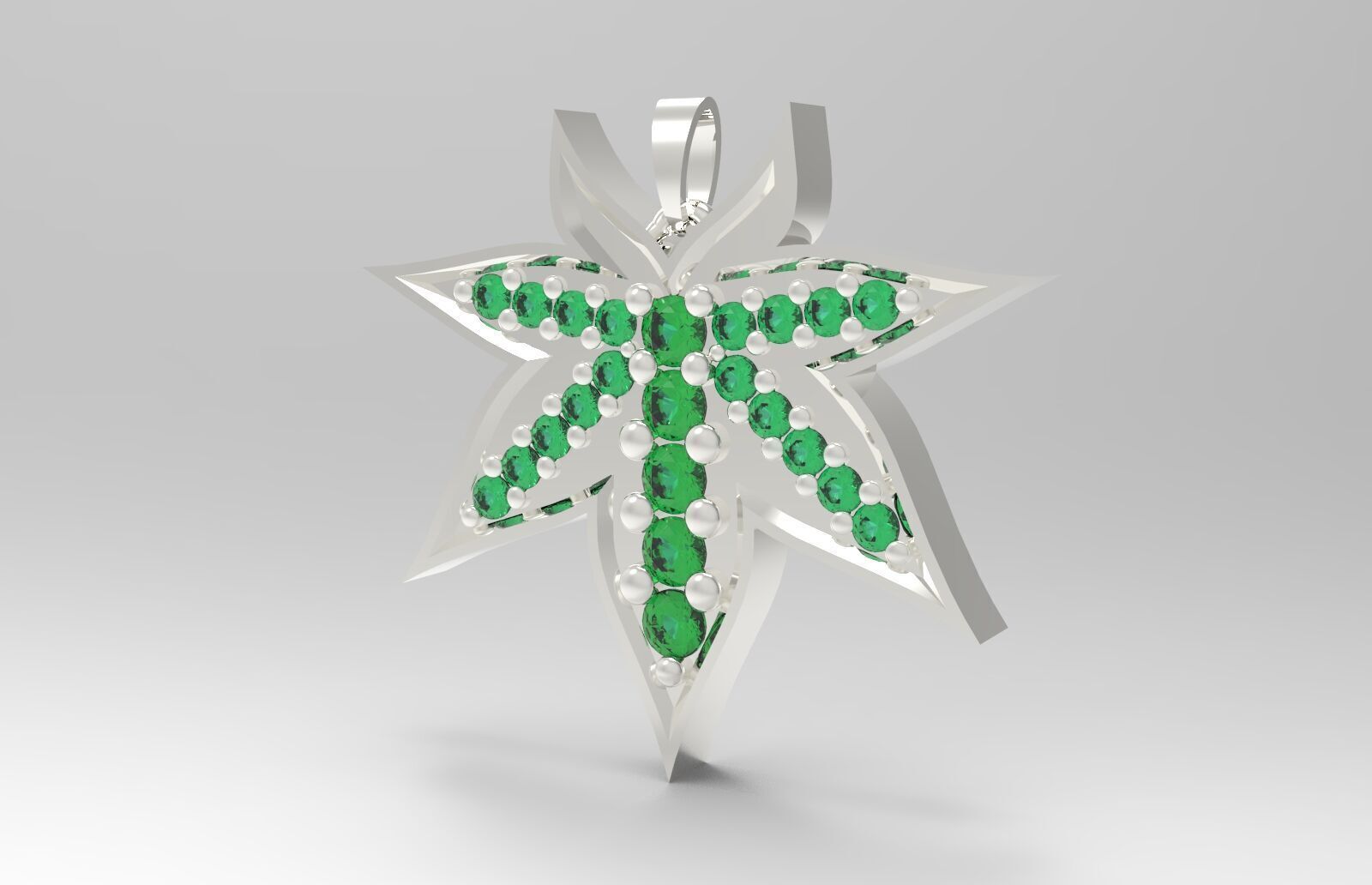 leaves emaral pendant 3D print model_12