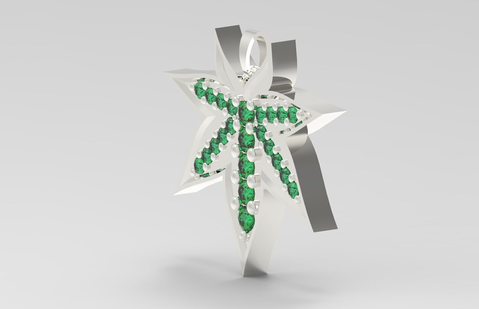 leaves emaral pendant 3D print model_13