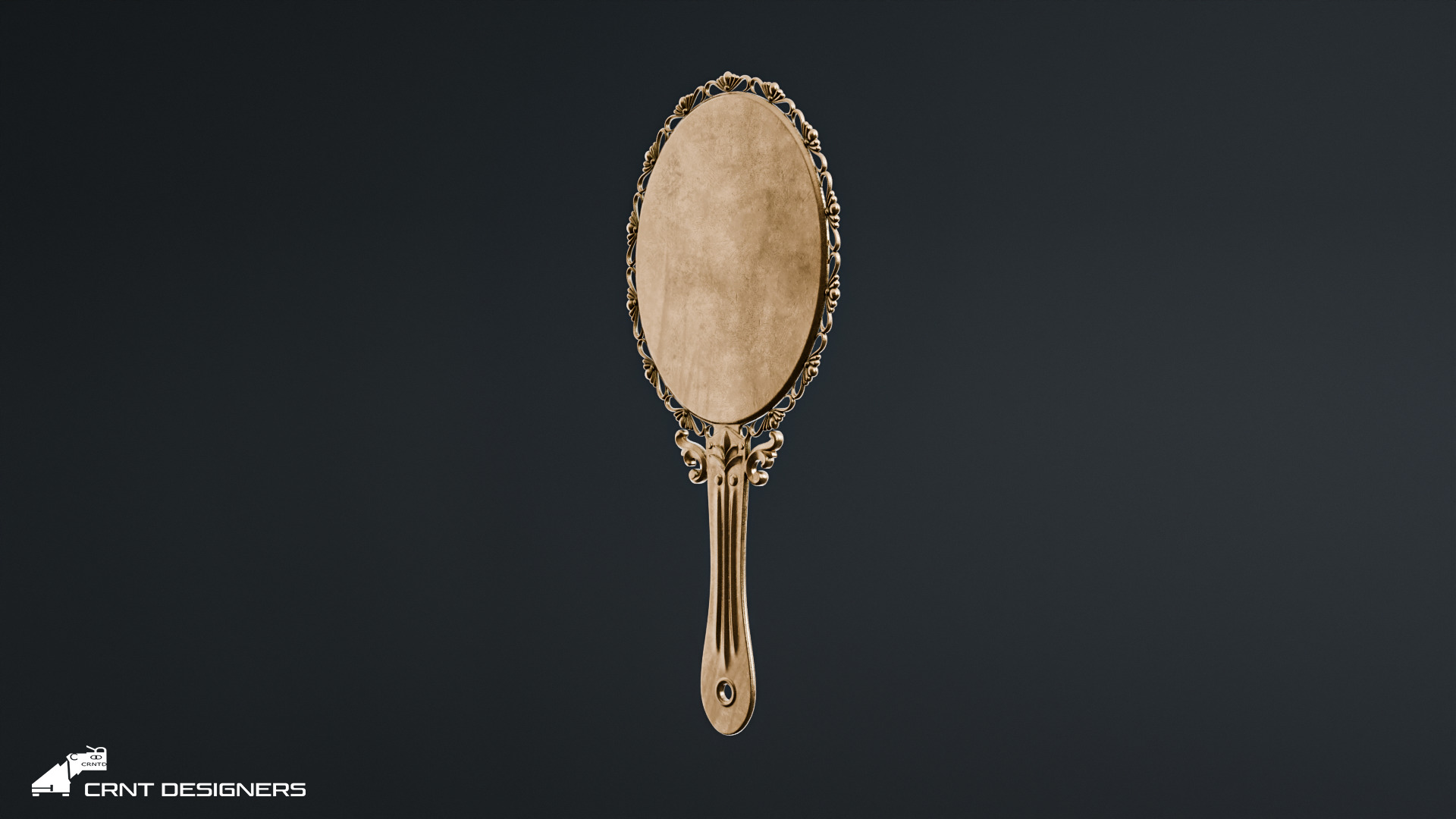 Vintage Hand Mirror  3D model_7