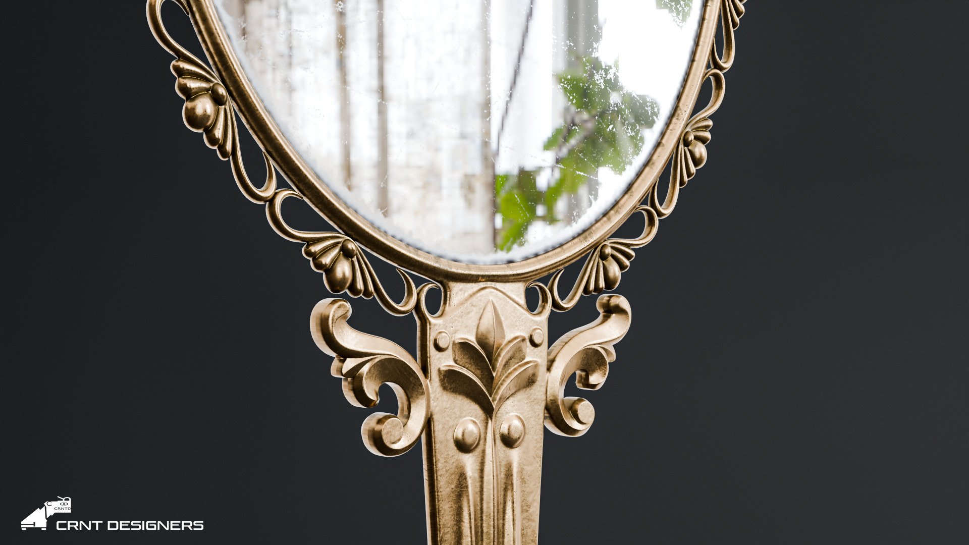Vintage Hand Mirror  3D model_6
