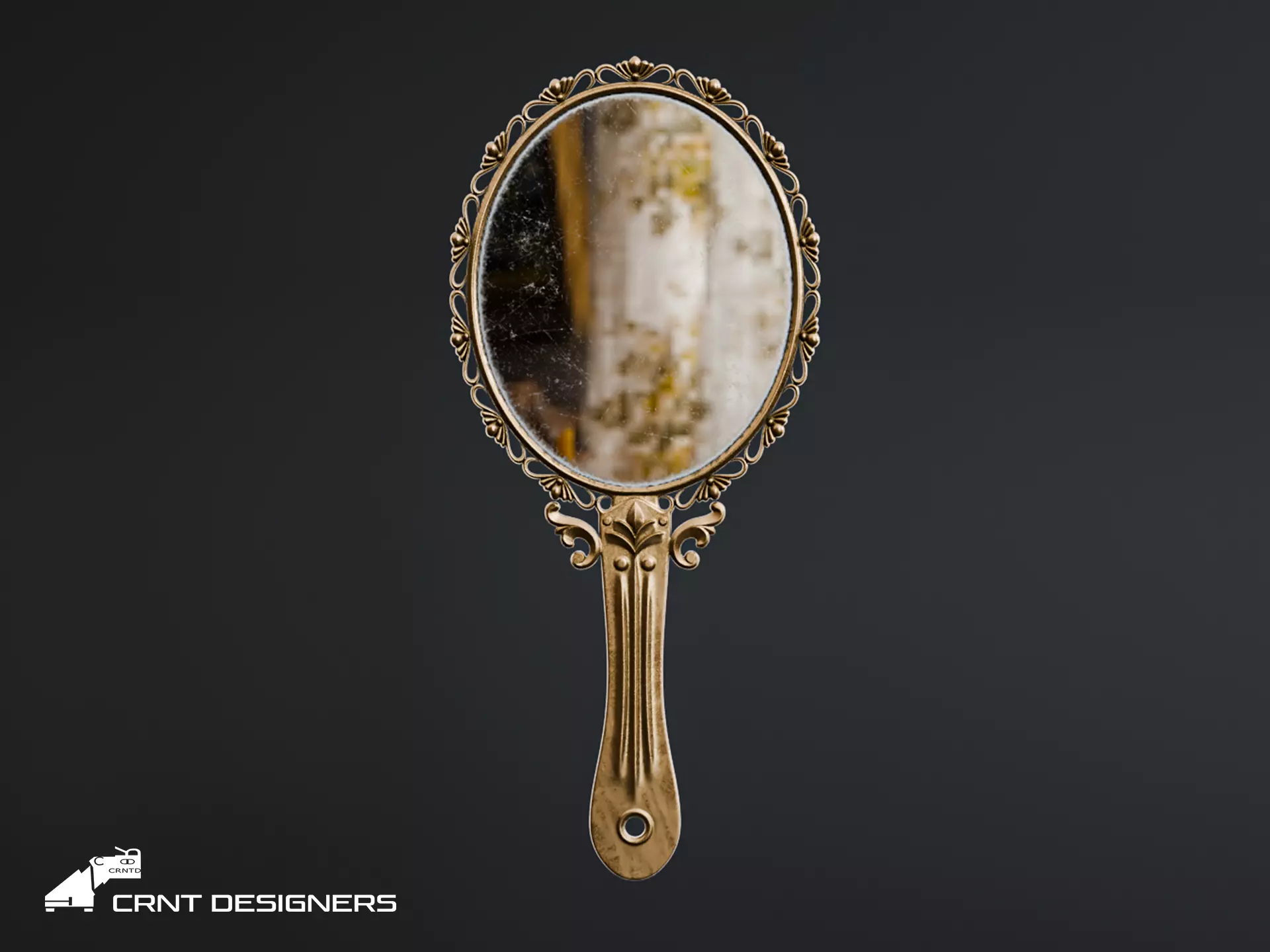 Vintage Hand Mirror  3D model_0