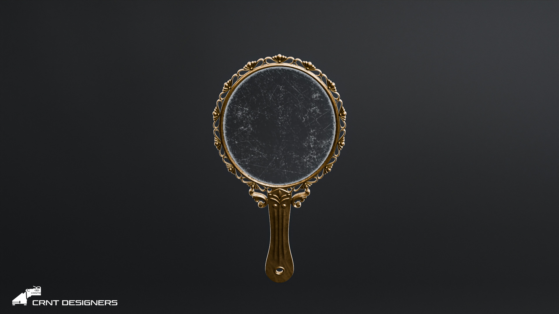 Vintage Hand Mirror  3D model_11