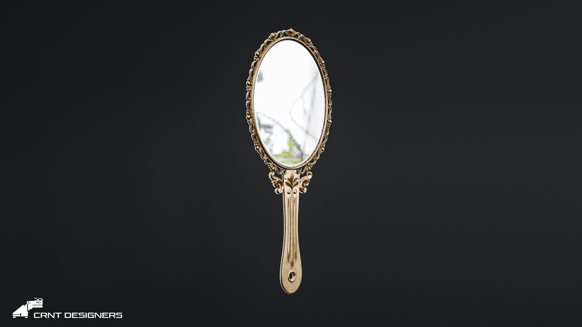 Vintage Hand Mirror  3D model_5