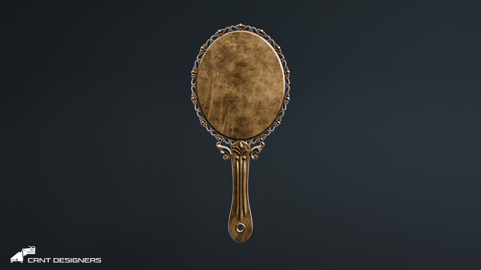 Vintage Hand Mirror  3D model_9
