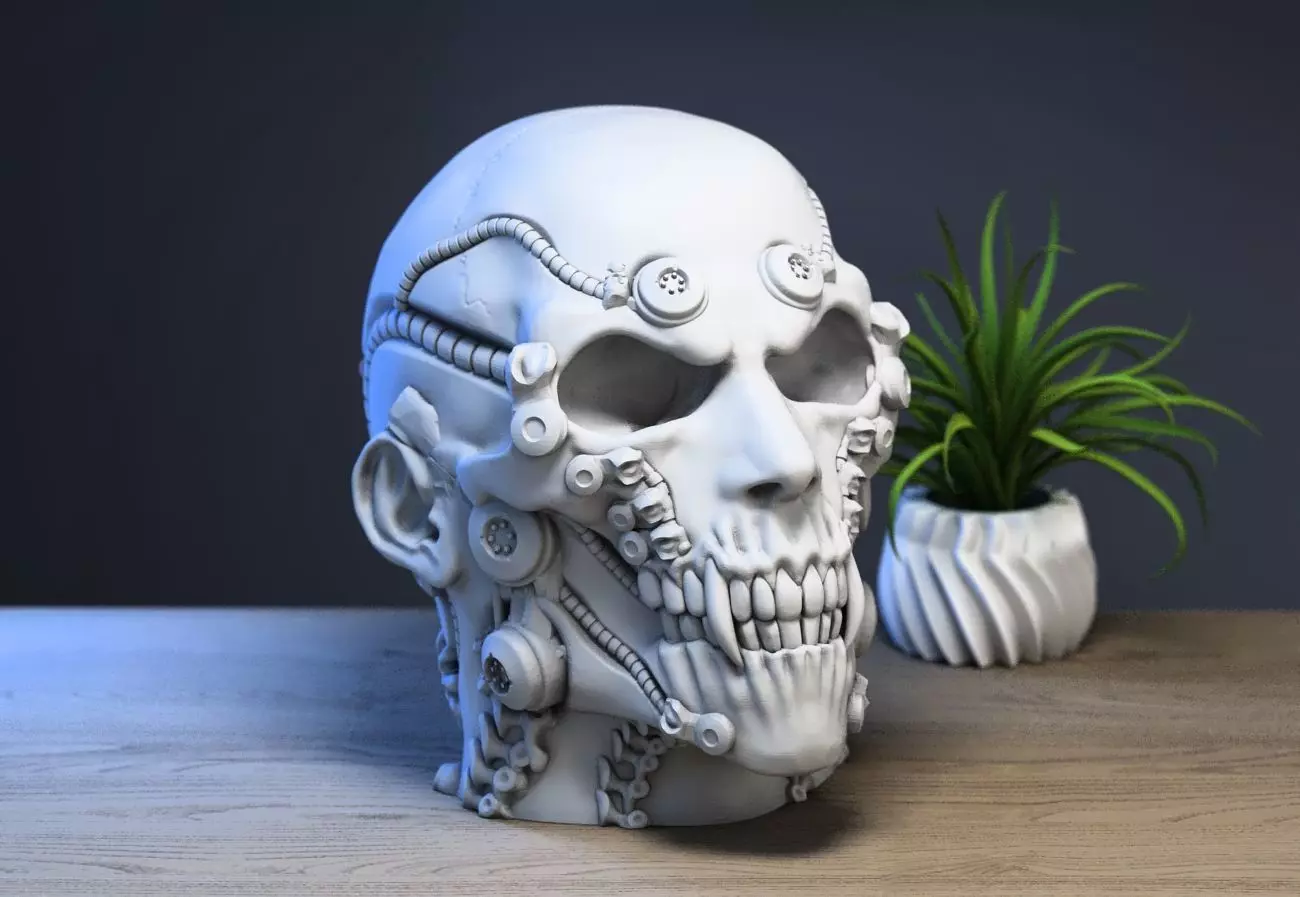 Robot skull human Headphone Stand 3D print model