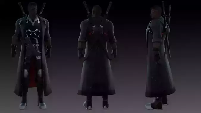 Blade Marvel 3D Model High-Quality Rigged