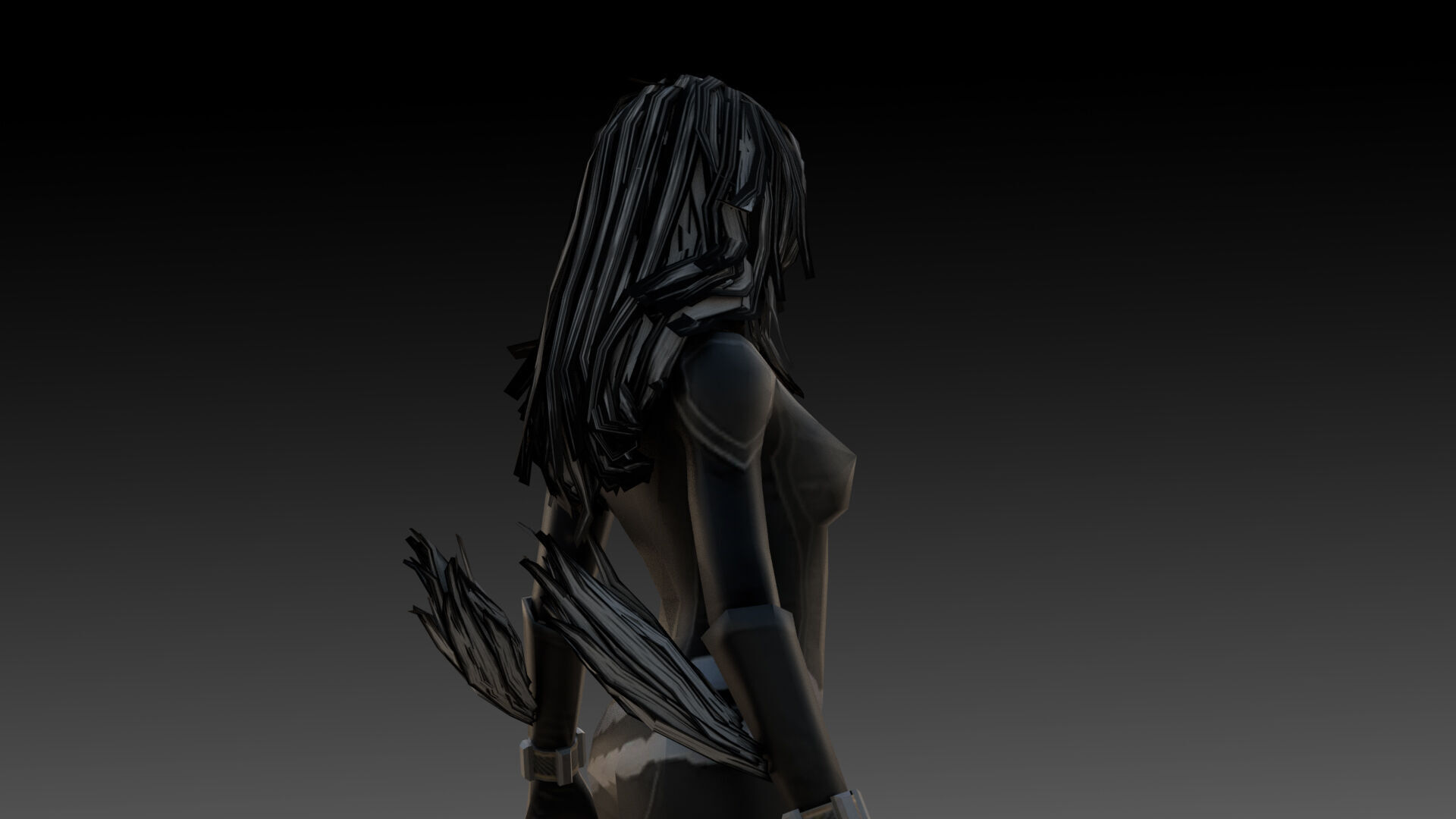 Black Cat Marvel 3D Model High-Quality Rigged Low-poly 3D model_7