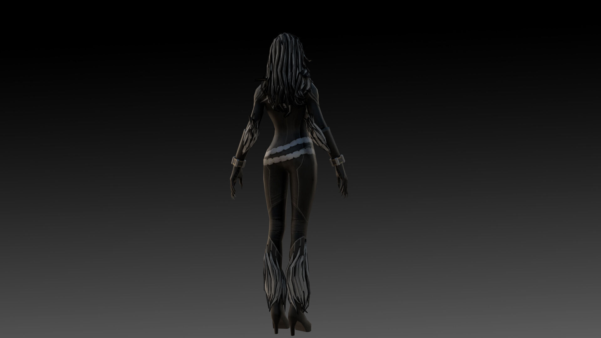 Black Cat Marvel 3D Model High-Quality Rigged Low-poly 3D model_2