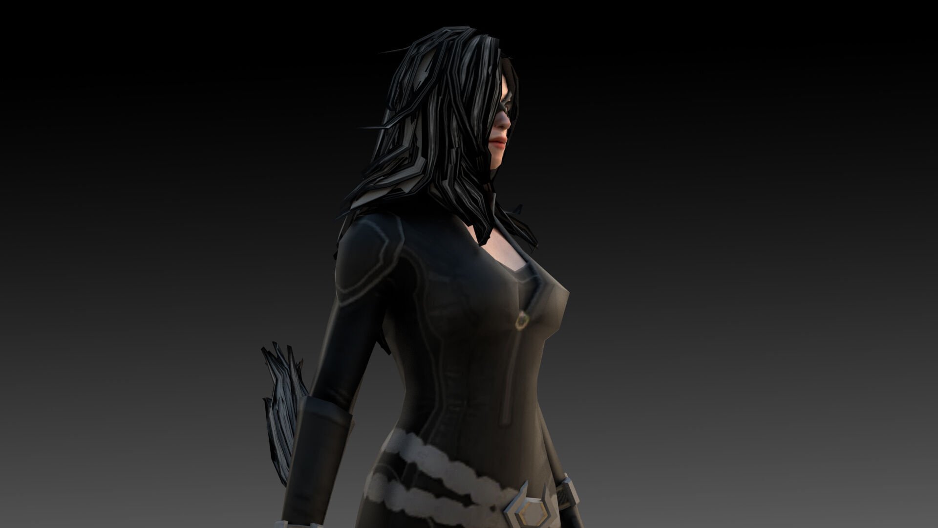 Black Cat Marvel 3D Model High-Quality Rigged Low-poly 3D model_6