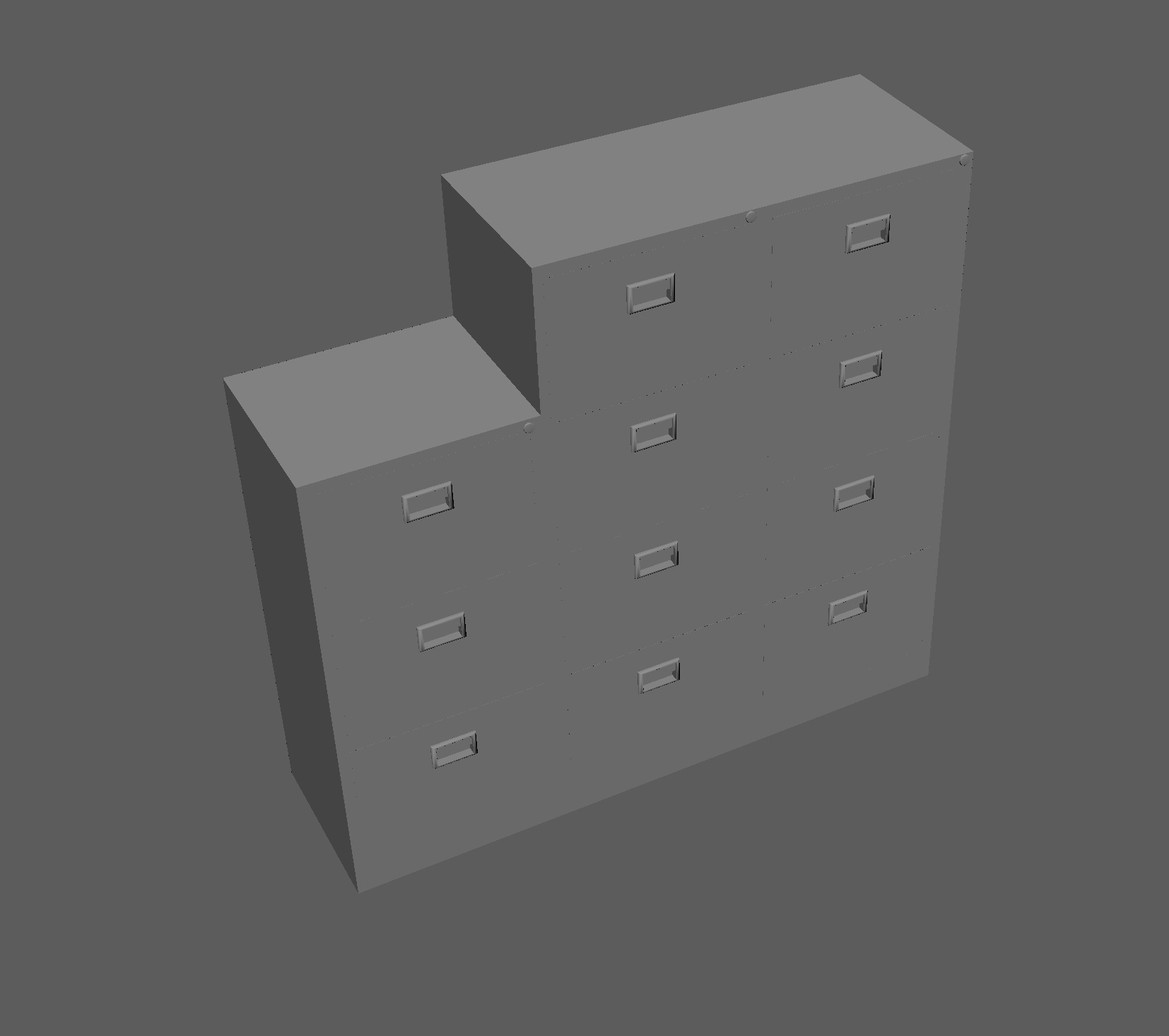 Office cabinets Low-poly 3D model_5
