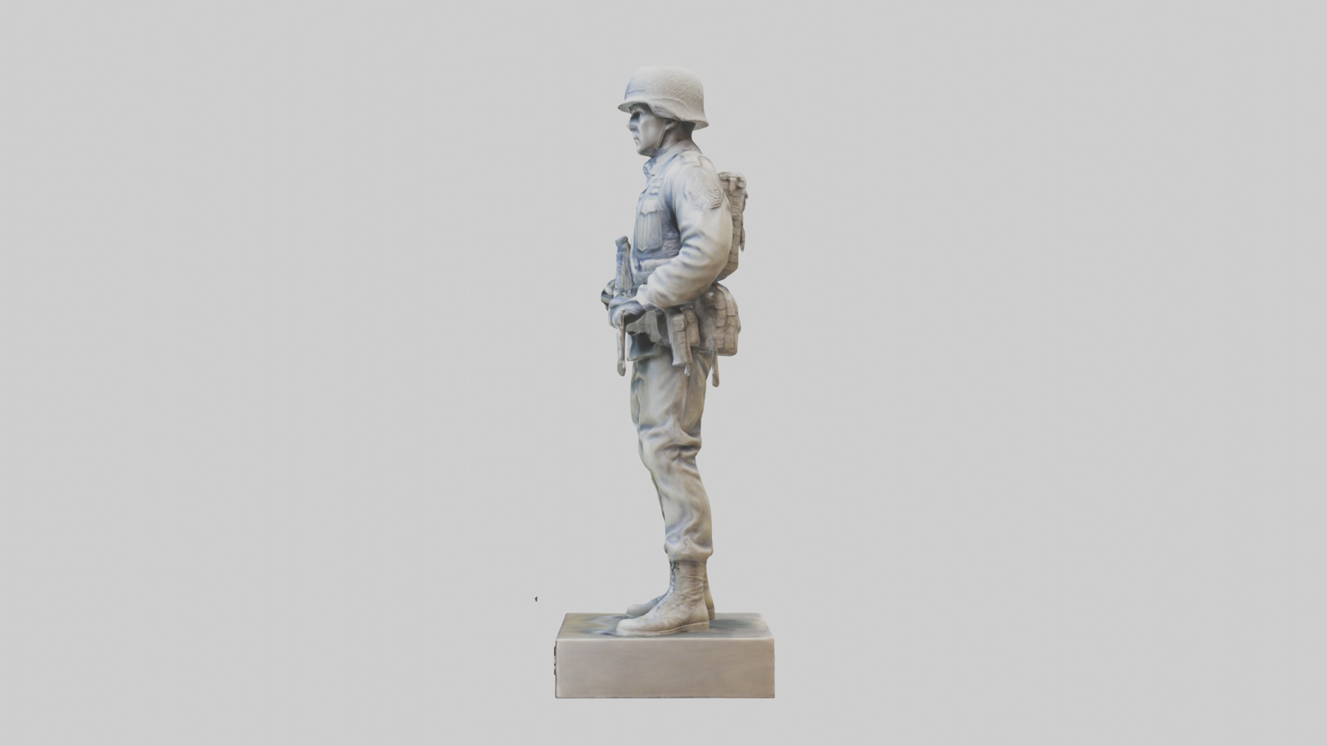 Combat Honor Soldier Statue model 3D model_12
