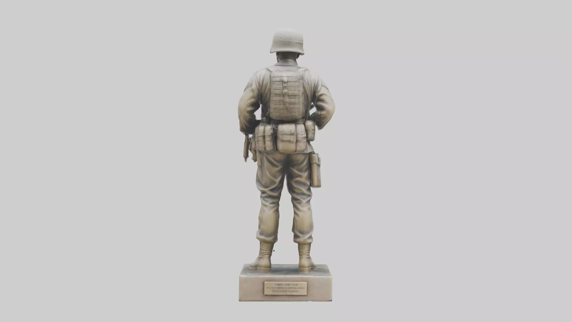 Combat Honor Soldier Statue model 3D model_0