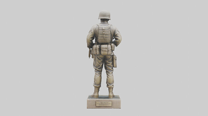 Combat Honor Soldier Statue model 3D model