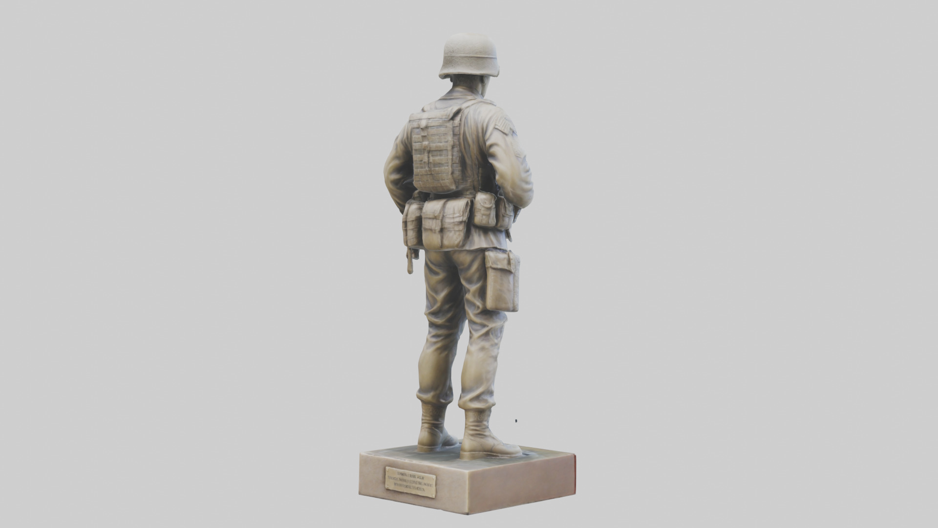 Combat Honor Soldier Statue model 3D model_2