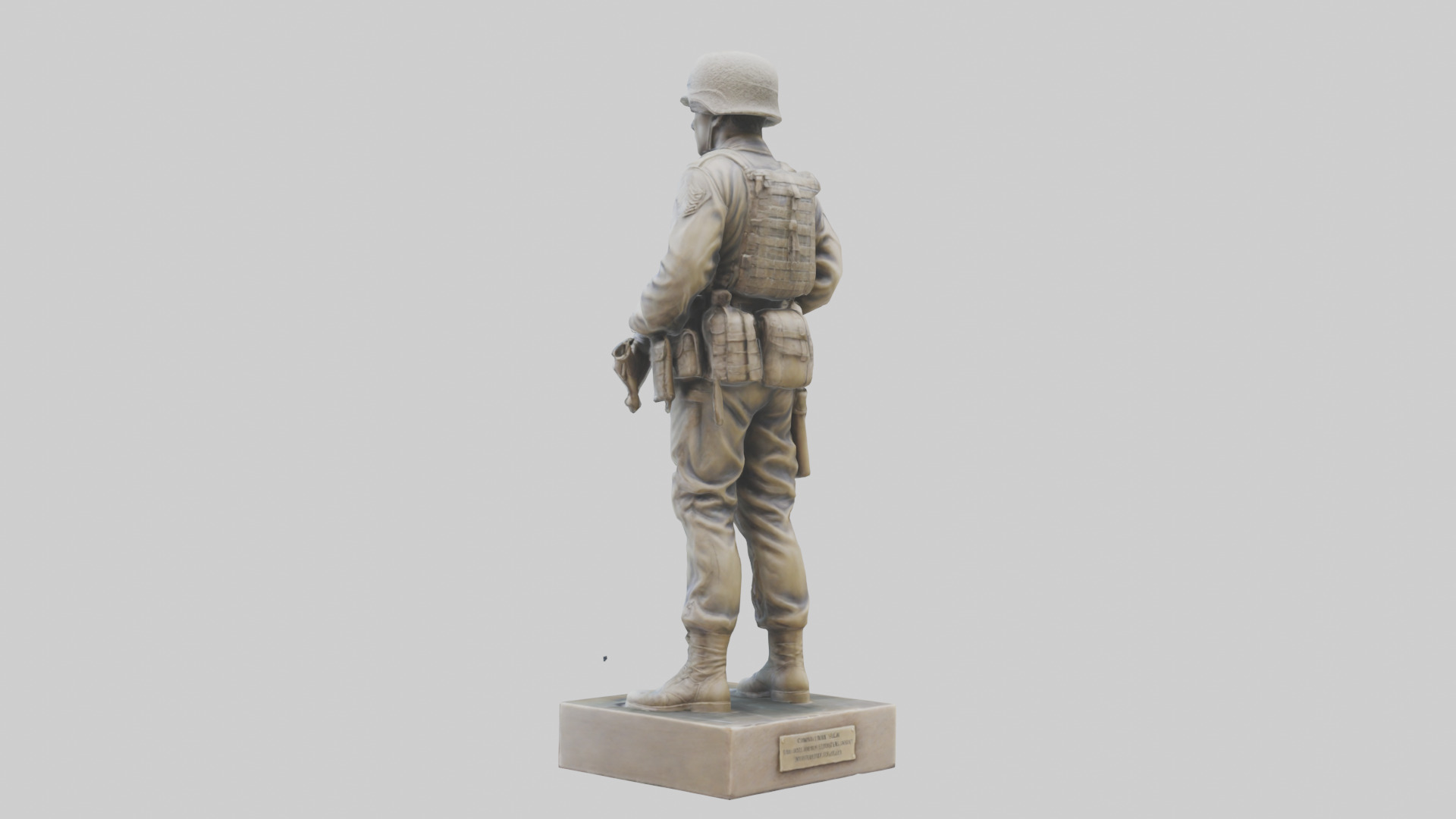 Combat Honor Soldier Statue model 3D model_1