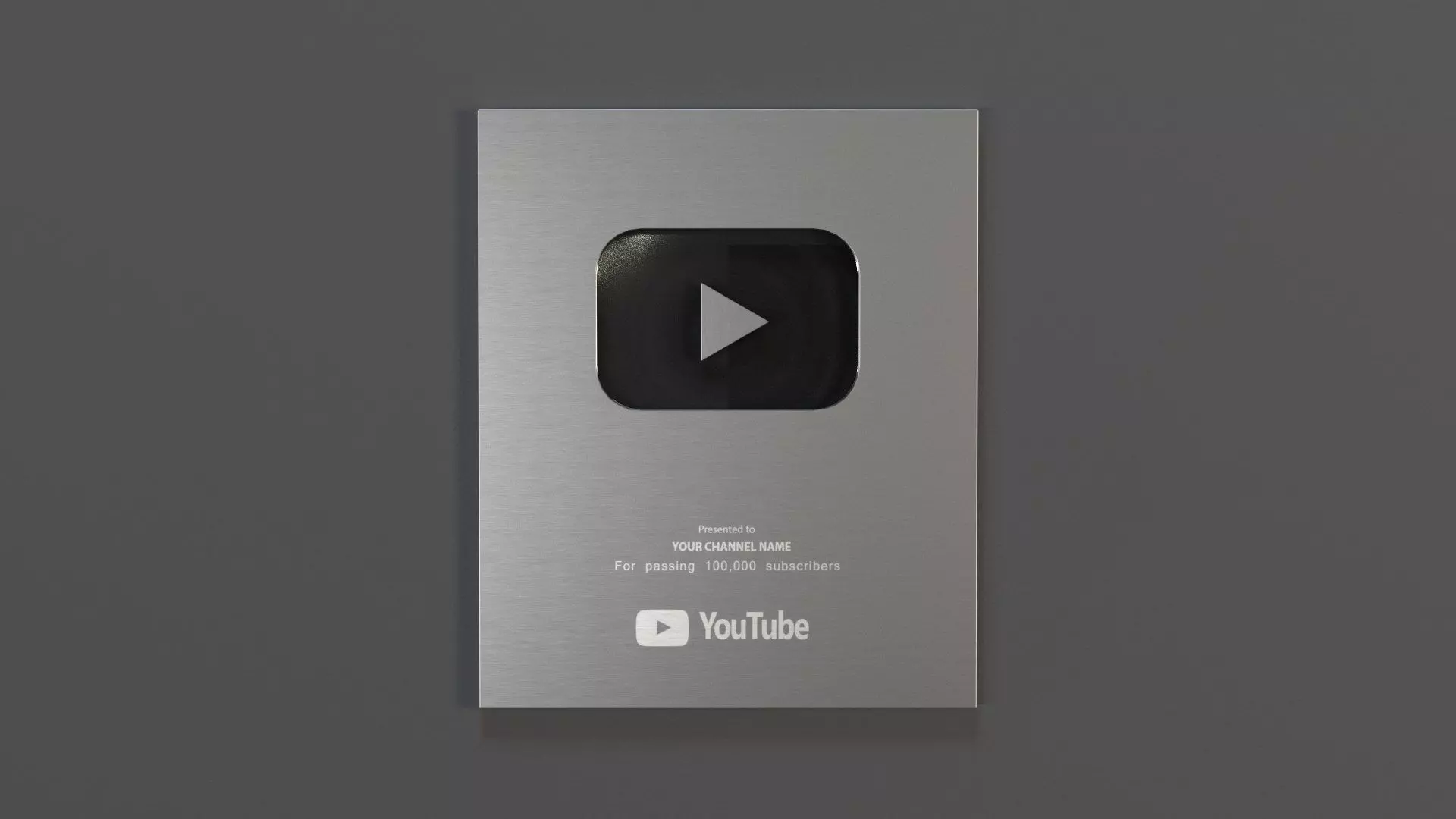 Youtube silver play button Low-poly 3D model