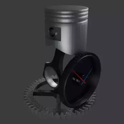 Piston Gear Clock 3D model