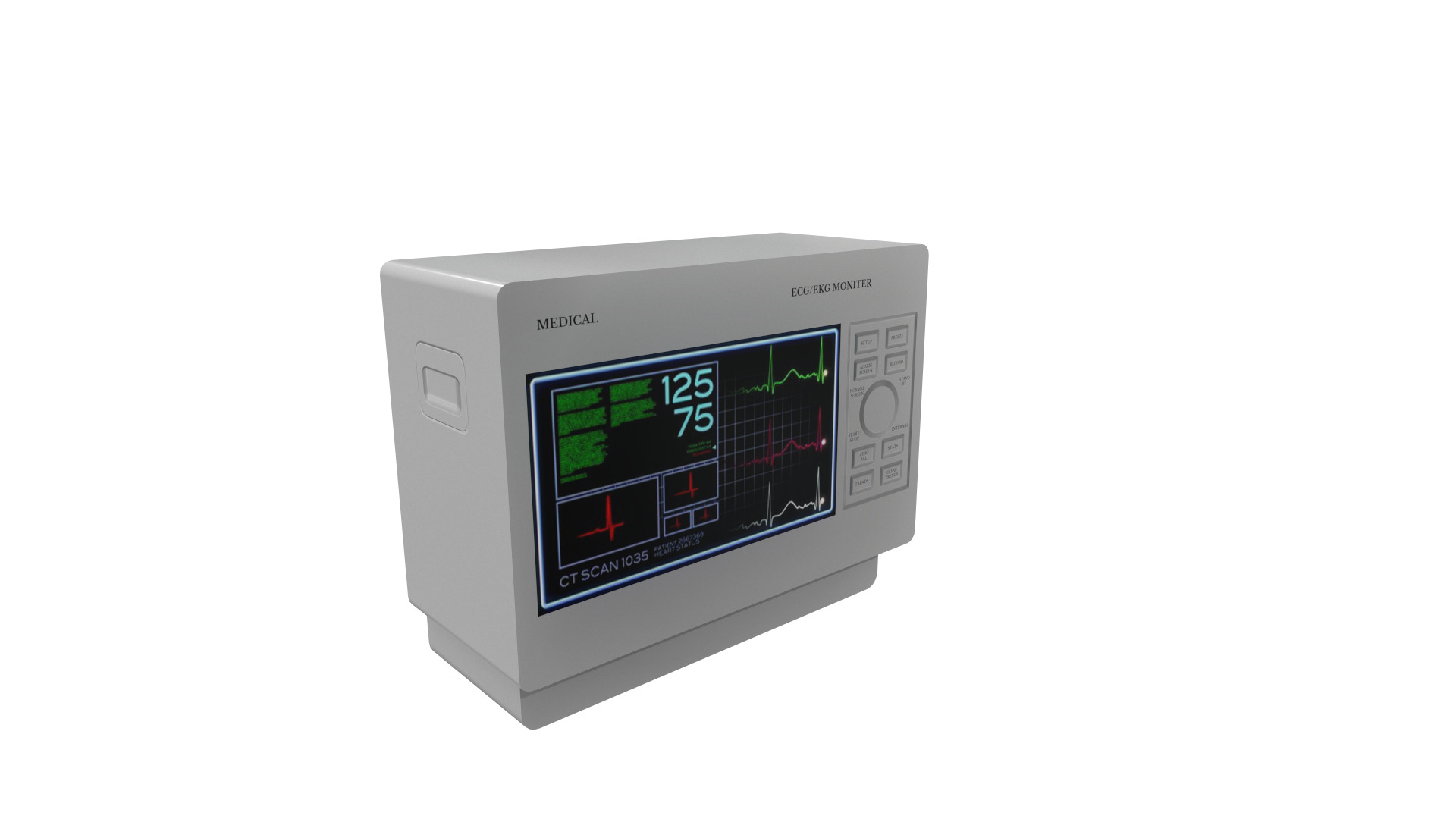 ECG Monitor Low-poly 3D model_6
