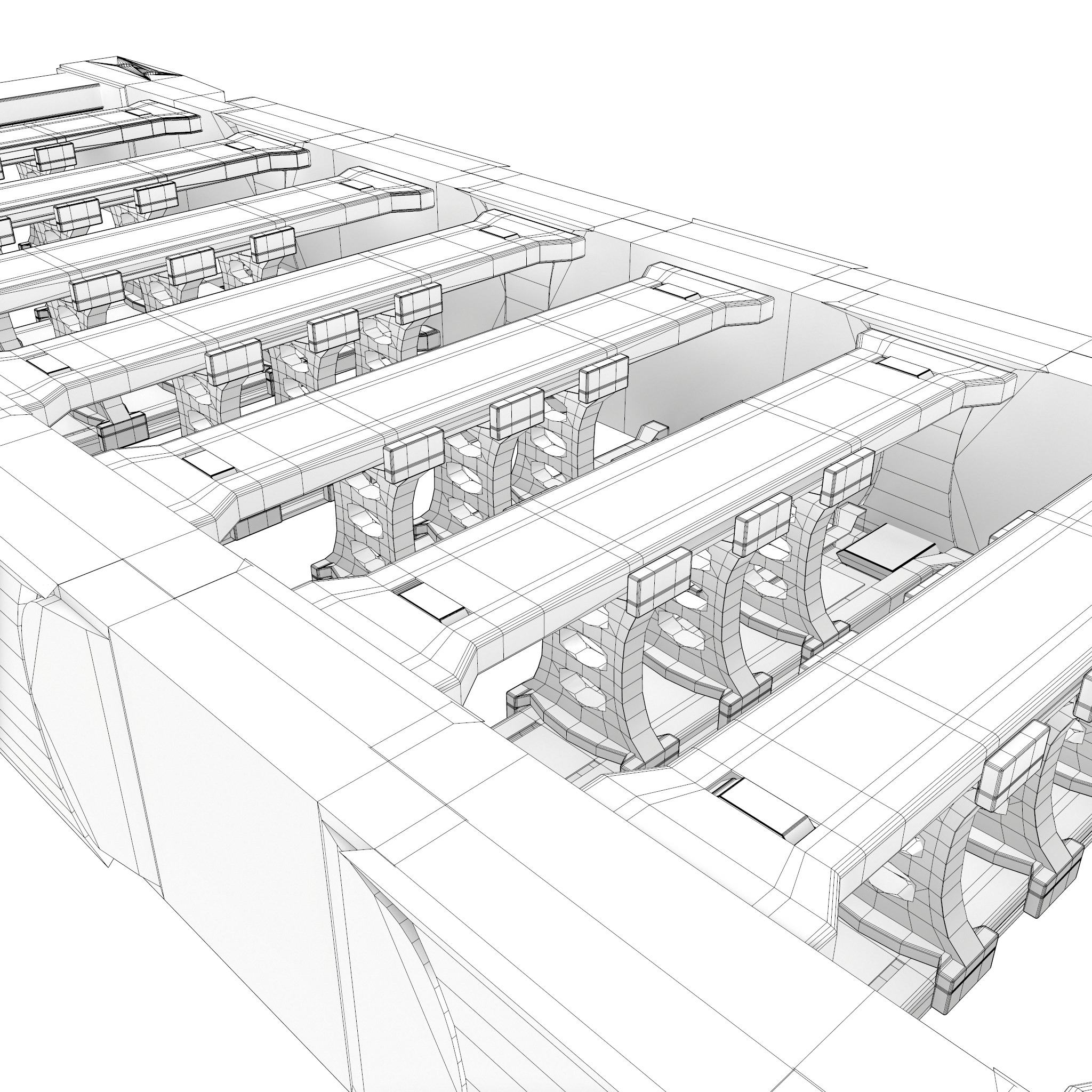 E chain Low-poly 3D model_6