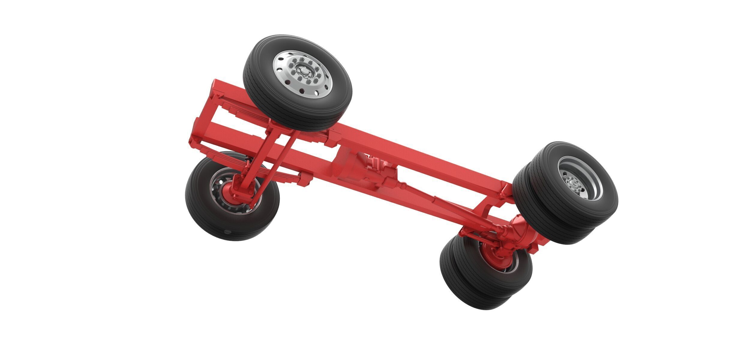 Chassis of Vintage GATR Racing Semi truck V2 Scale 1 to 25 3D print model_1