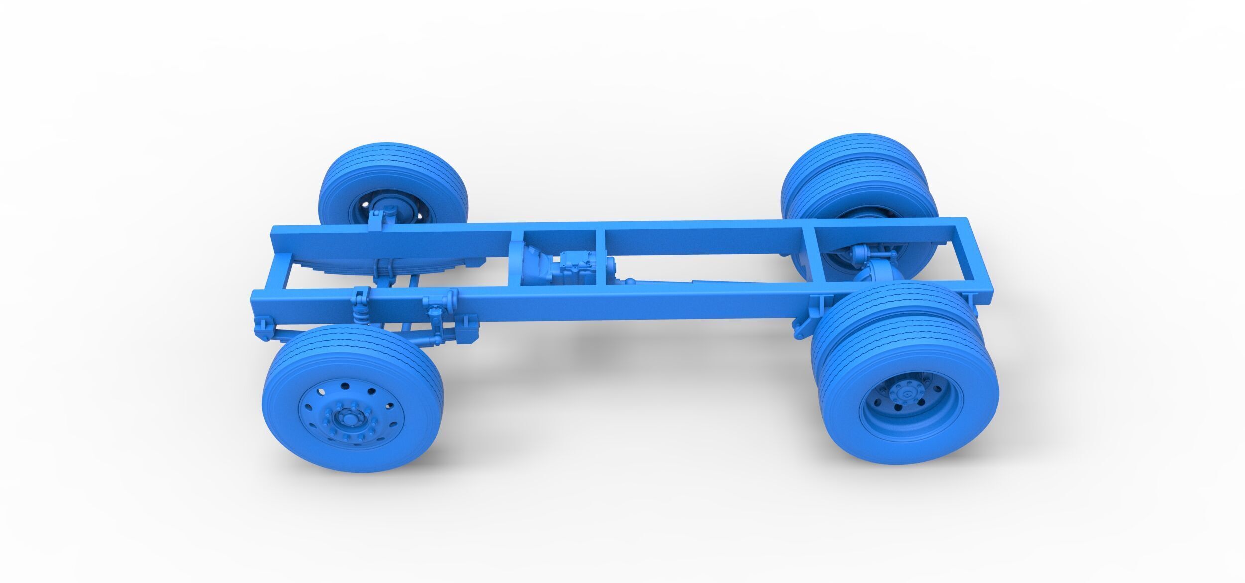 Chassis of Vintage GATR Racing Semi truck V2 Scale 1 to 25 3D print model_20