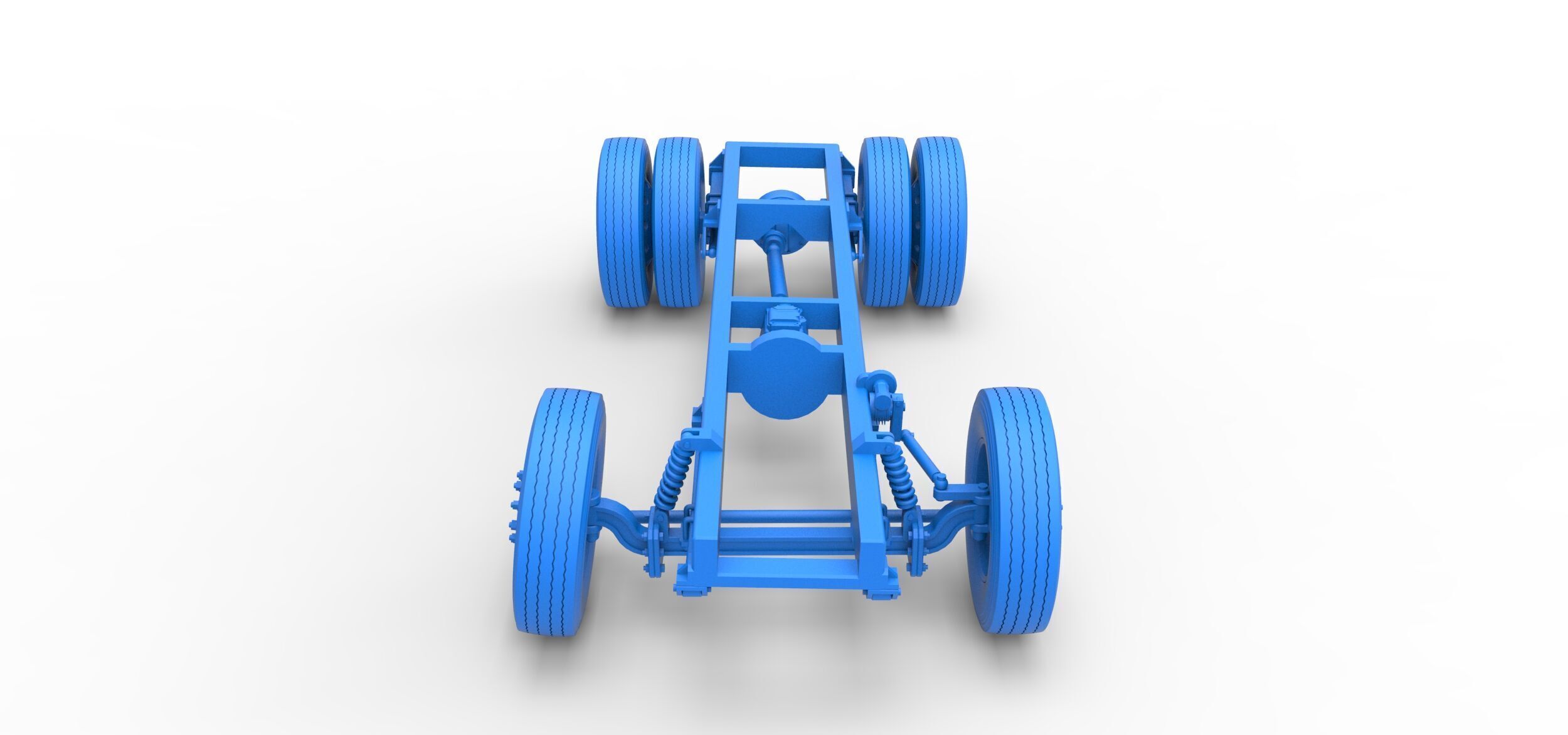 Chassis of Vintage GATR Racing Semi truck V2 Scale 1 to 25 3D print model_18