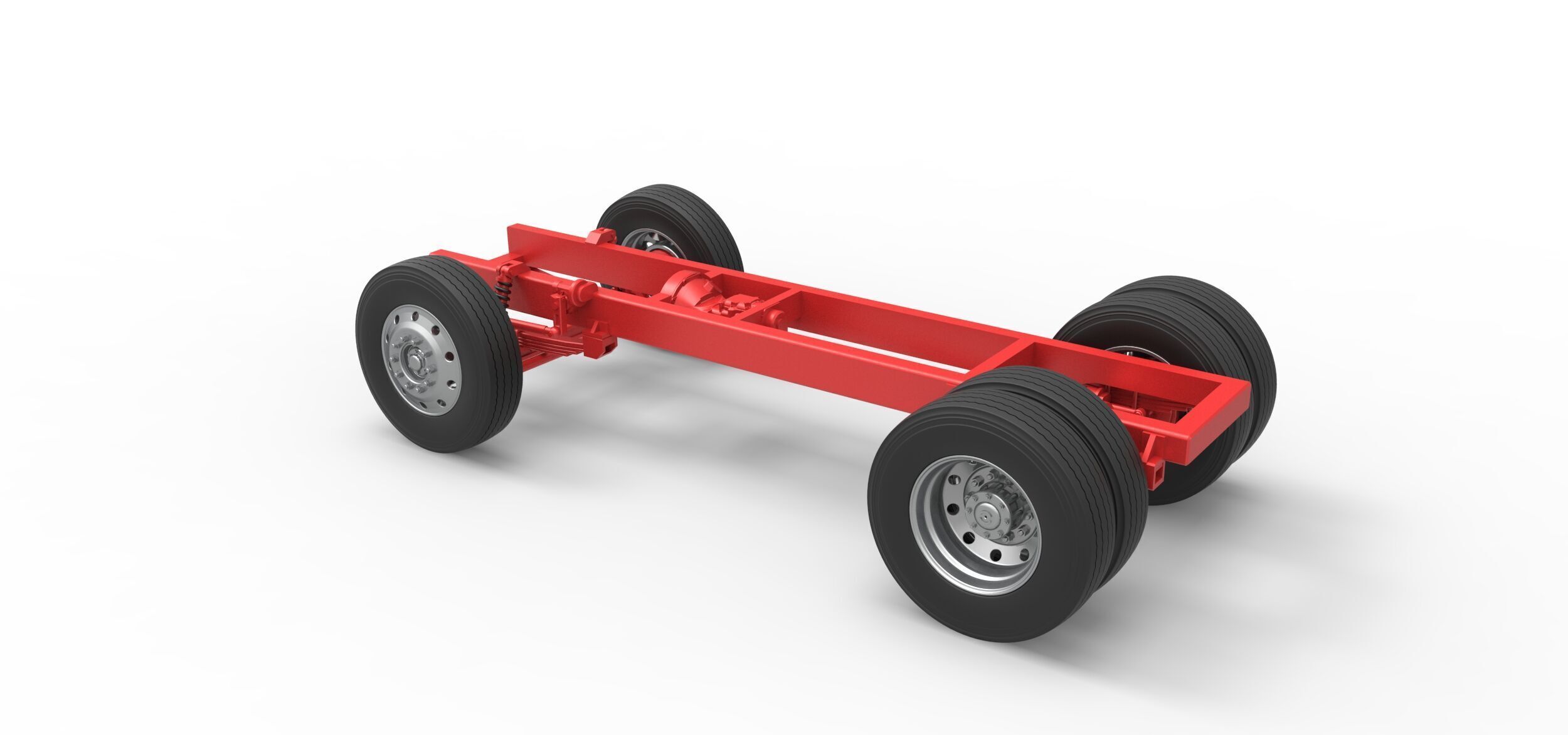 Chassis of Vintage GATR Racing Semi truck V2 Scale 1 to 25 3D print model_9