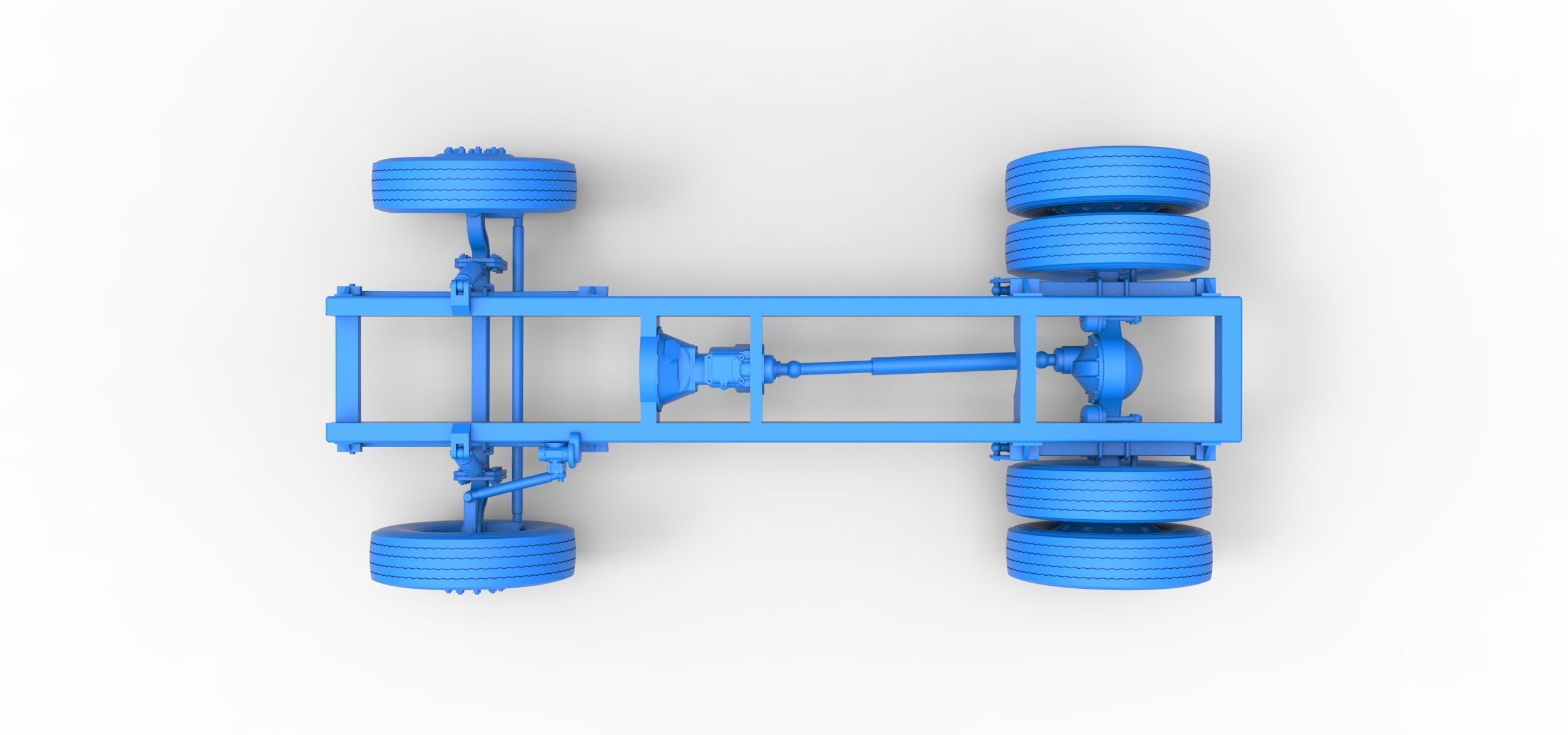 Chassis of Vintage GATR Racing Semi truck V2 Scale 1 to 25 3D print model_21