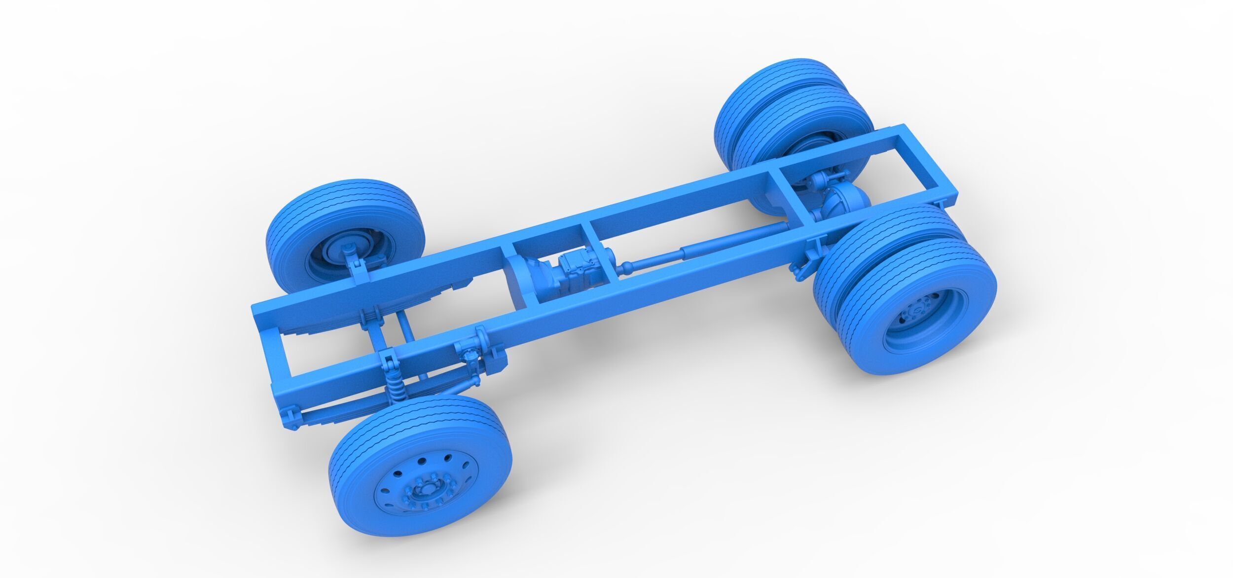 Chassis of Vintage GATR Racing Semi truck V2 Scale 1 to 25 3D print model_15