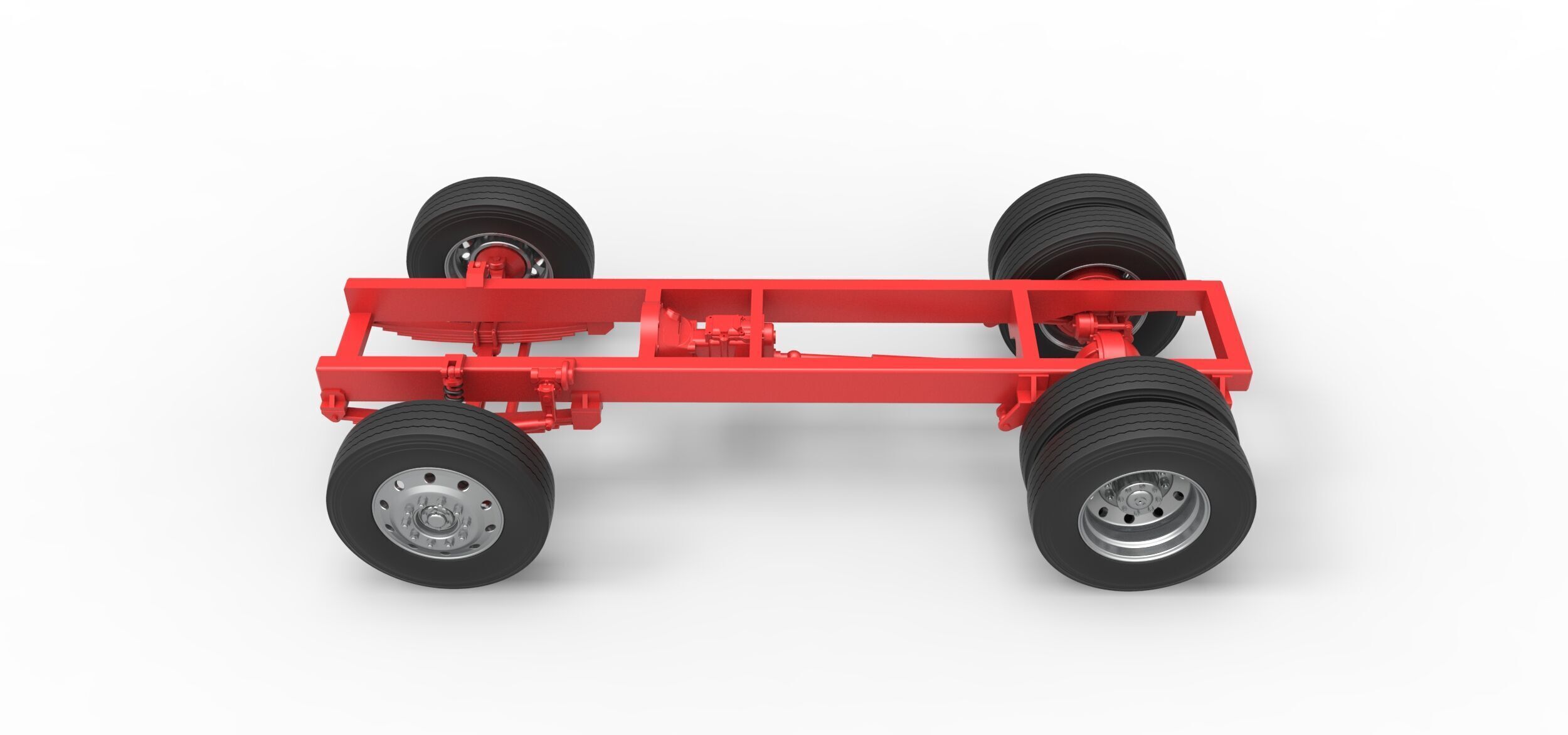 Chassis of Vintage GATR Racing Semi truck V2 Scale 1 to 25 3D print model_7