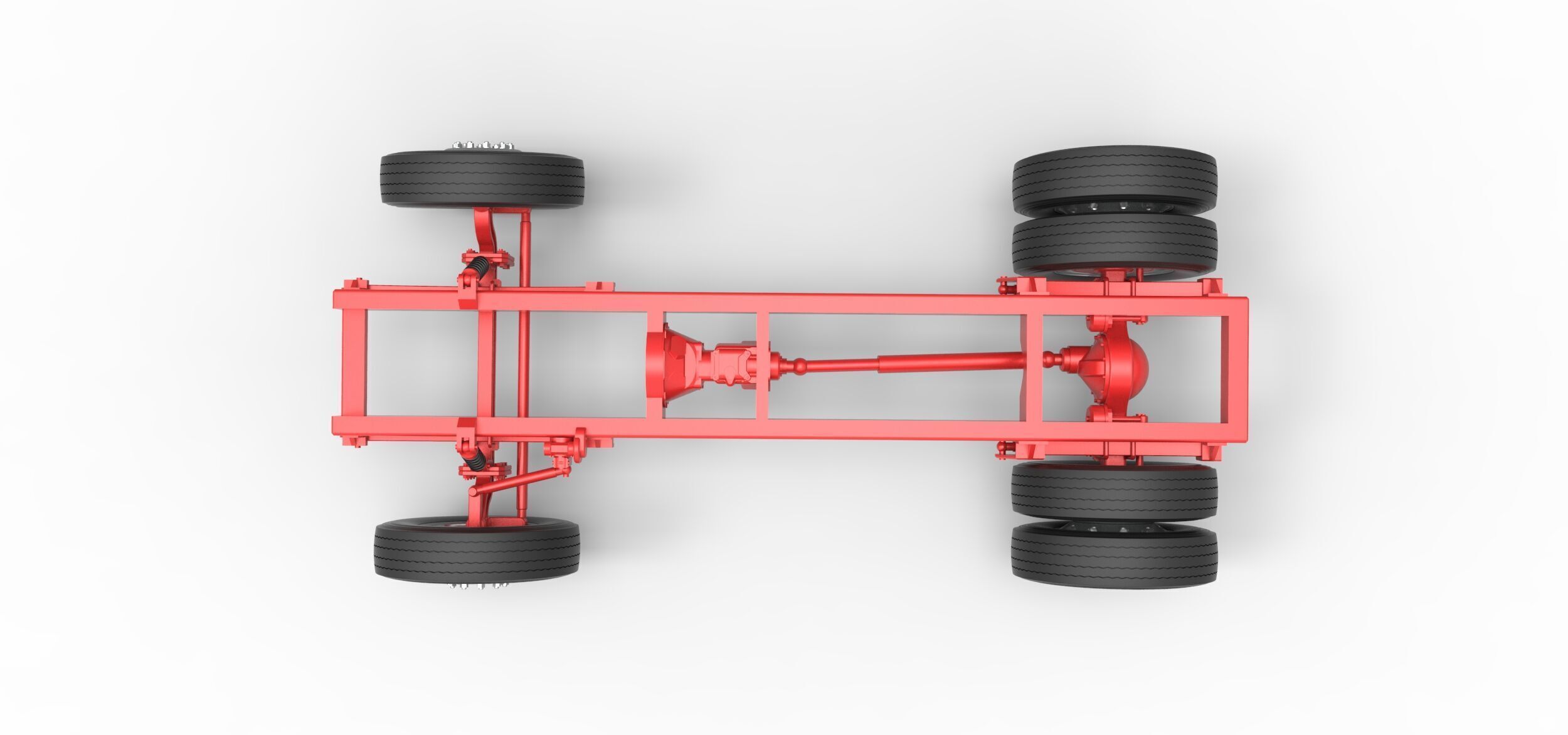 Chassis of Vintage GATR Racing Semi truck V2 Scale 1 to 25 3D print model_8