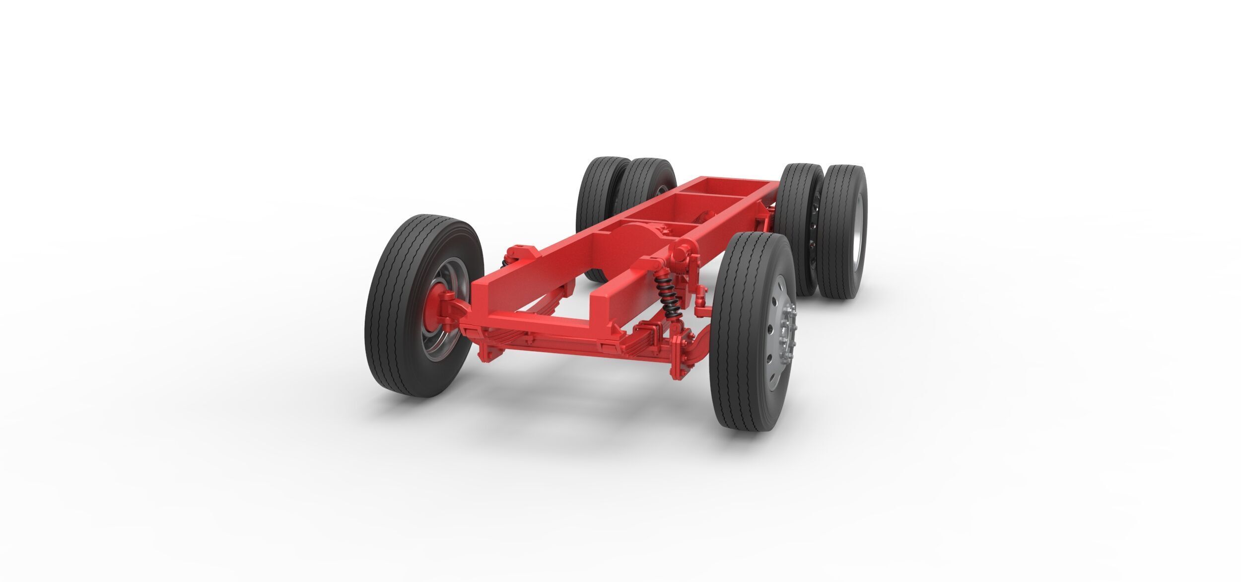 Chassis of Vintage GATR Racing Semi truck V2 Scale 1 to 25 3D print model_3