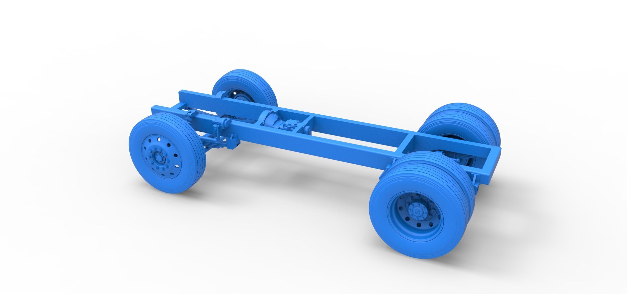Chassis of Vintage GATR Racing Semi truck V2 Scale 1 to 25 3D print model_22