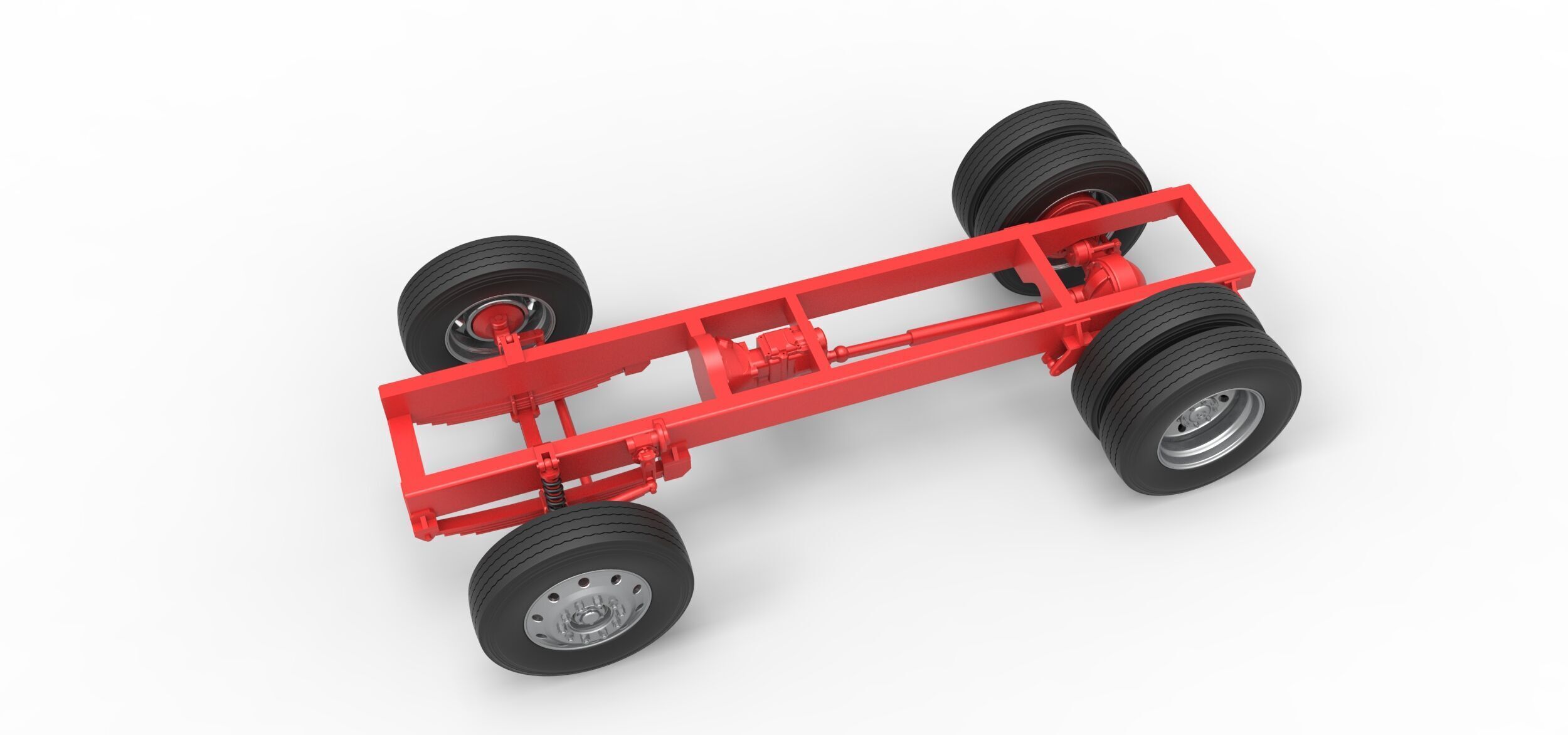 Chassis of Vintage GATR Racing Semi truck V2 Scale 1 to 25 3D print model_2