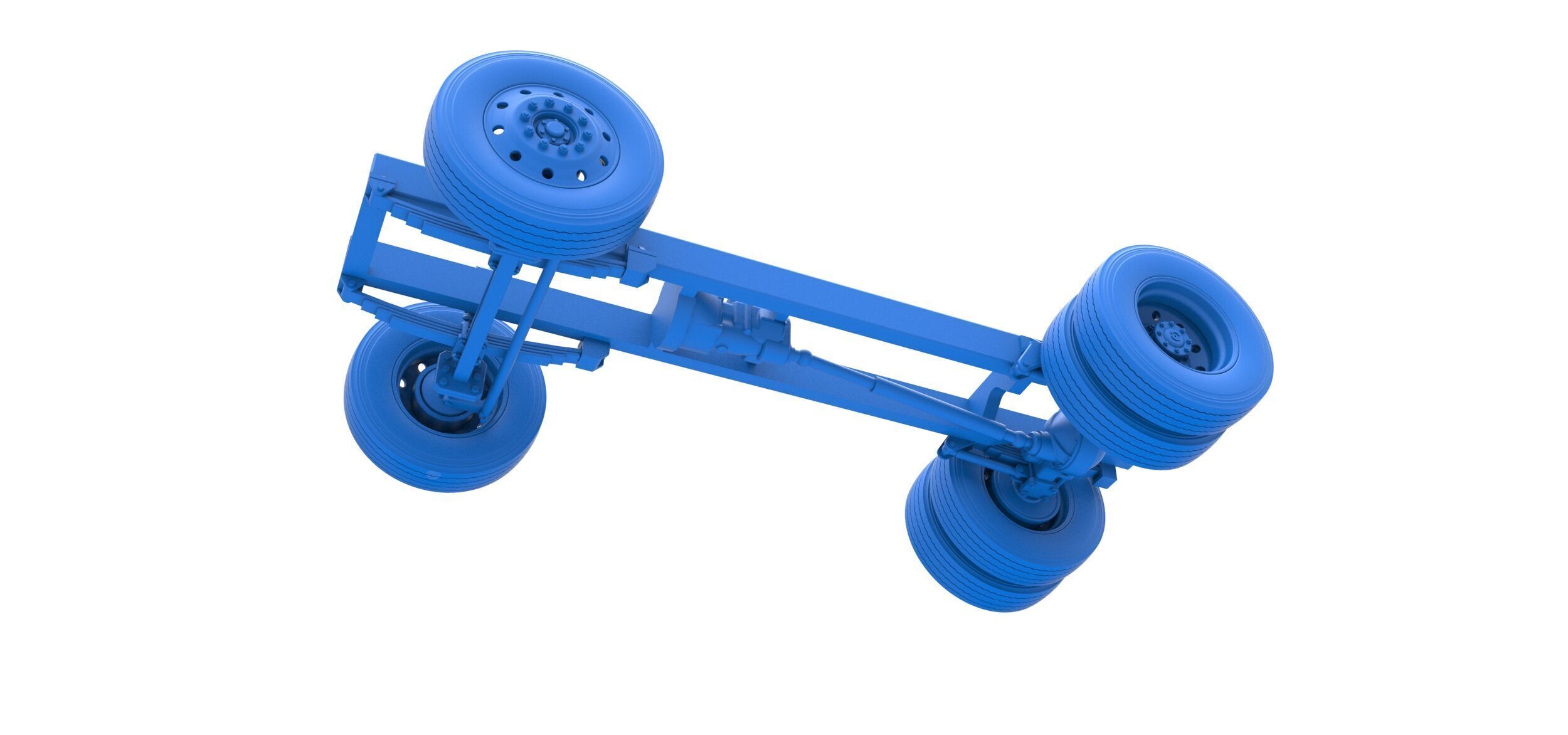 Chassis of Vintage GATR Racing Semi truck V2 Scale 1 to 25 3D print model_14