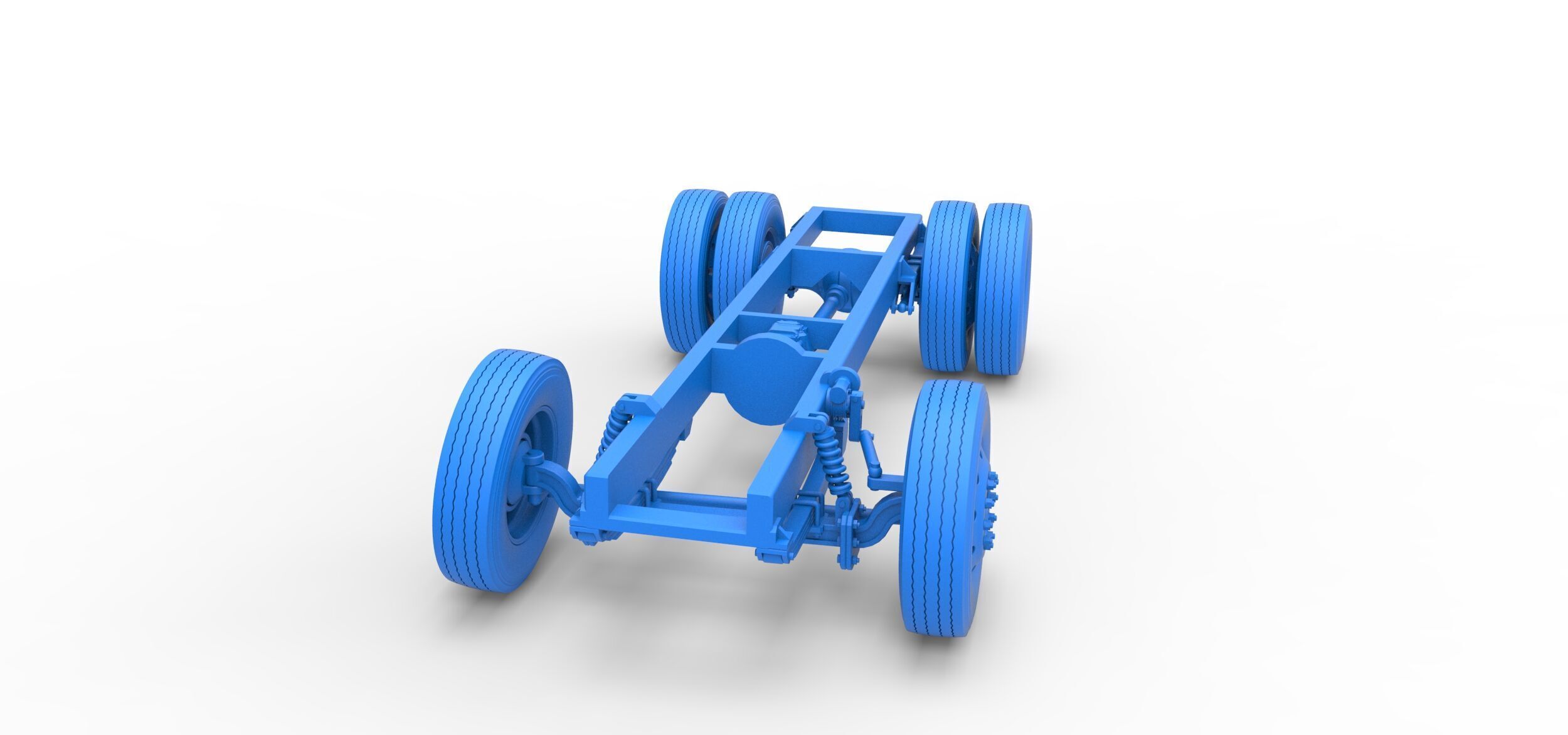 Chassis of Vintage GATR Racing Semi truck V2 Scale 1 to 25 3D print model_16