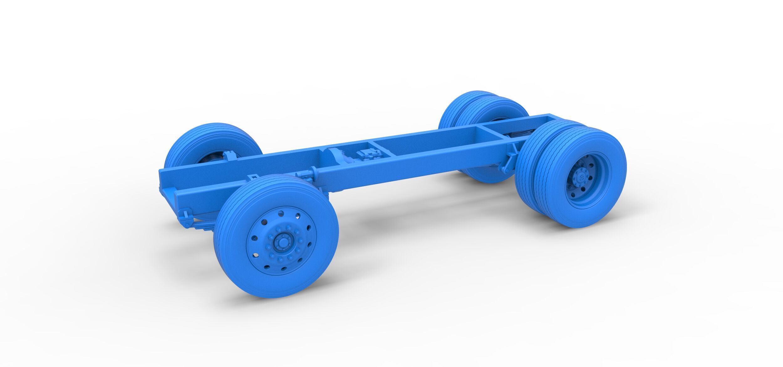 Chassis of Vintage GATR Racing Semi truck V2 Scale 1 to 25 3D print model_13