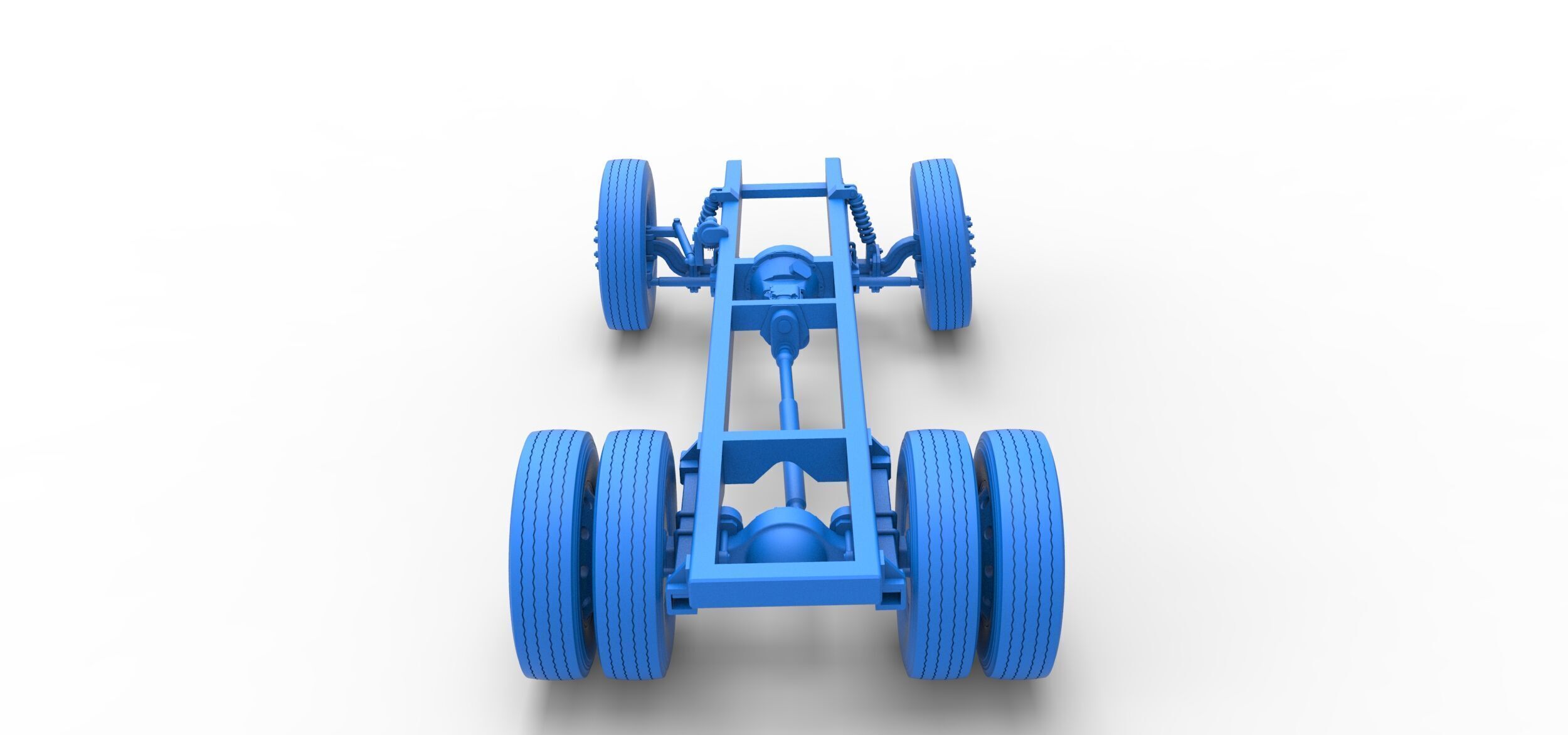 Chassis of Vintage GATR Racing Semi truck V2 Scale 1 to 25 3D print model_25