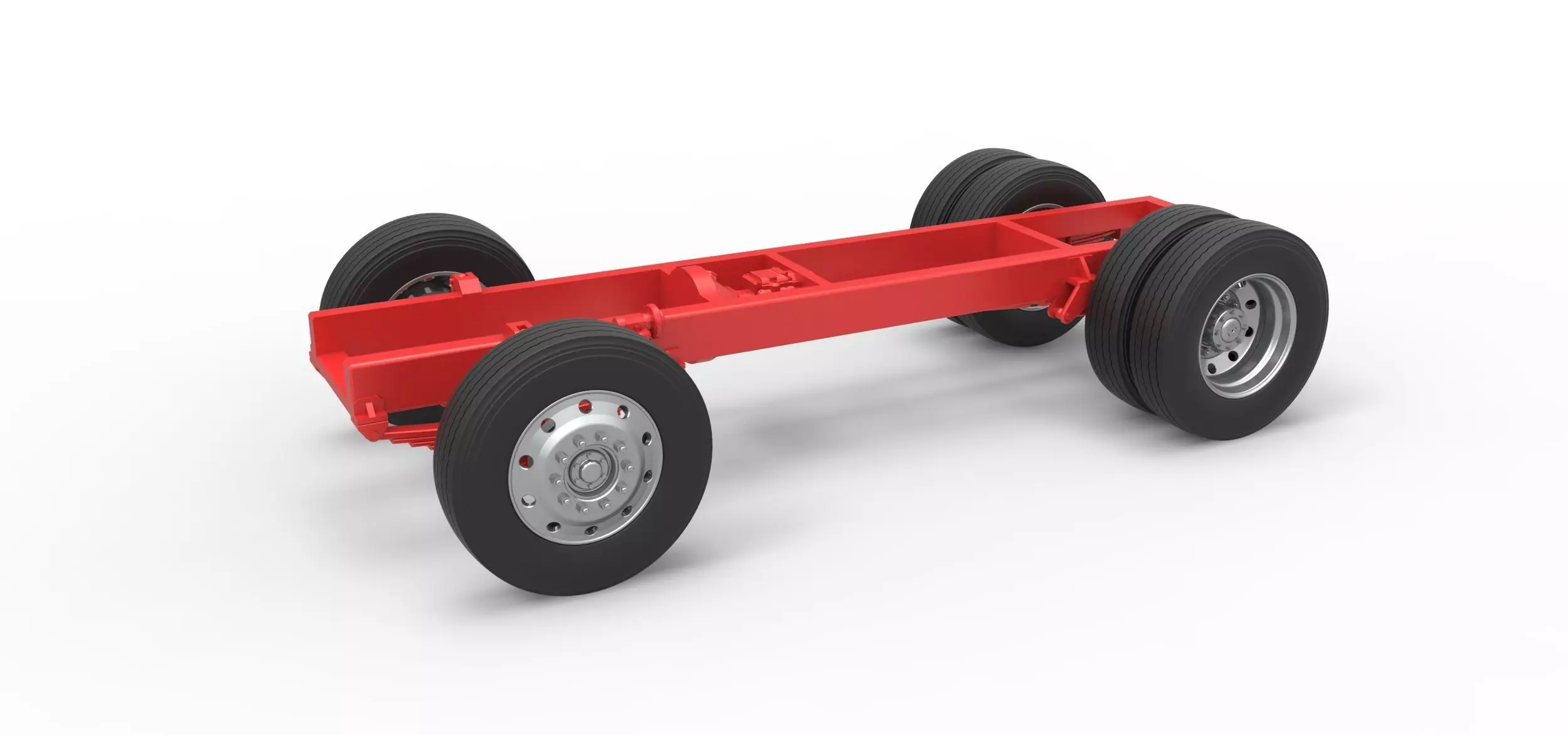 Chassis of Vintage GATR Racing Semi truck V2 Scale 1 to 25 3D print model_0