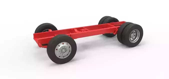 Chassis of Vintage GATR Racing Semi truck V2 Scale 1 to 25 3D print model