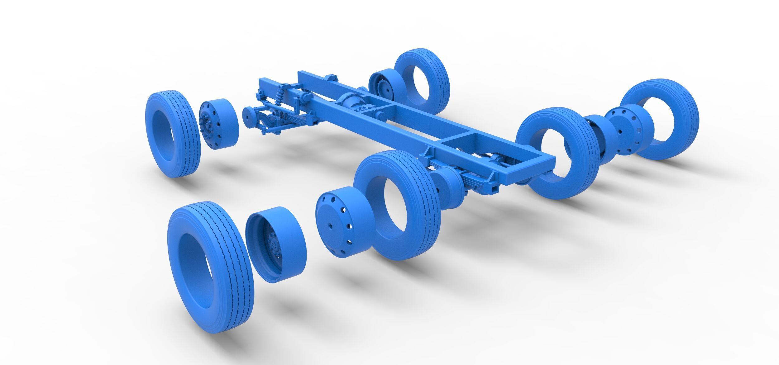 Chassis of Vintage GATR Racing Semi truck V2 Scale 1 to 25 3D print model_28