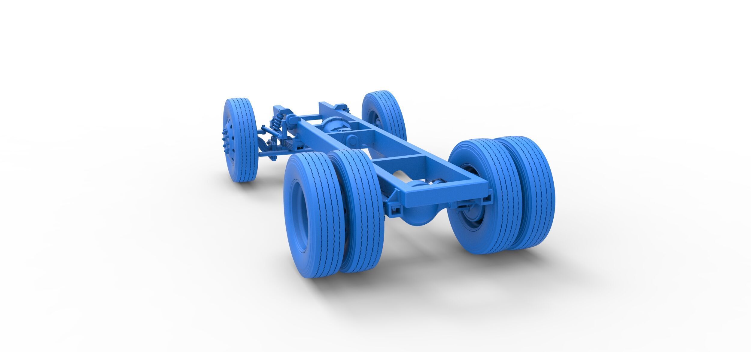 Chassis of Vintage GATR Racing Semi truck V2 Scale 1 to 25 3D print model_23