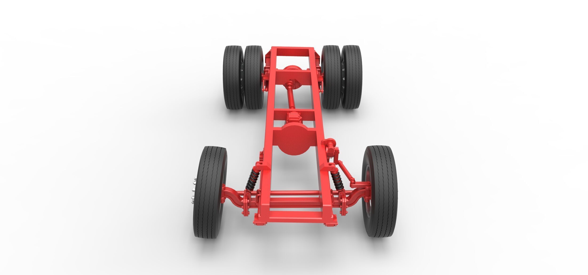 Chassis of Vintage GATR Racing Semi truck V2 Scale 1 to 25 3D print model_5
