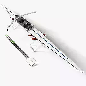 Single Scull Rowing Boat 3D model
