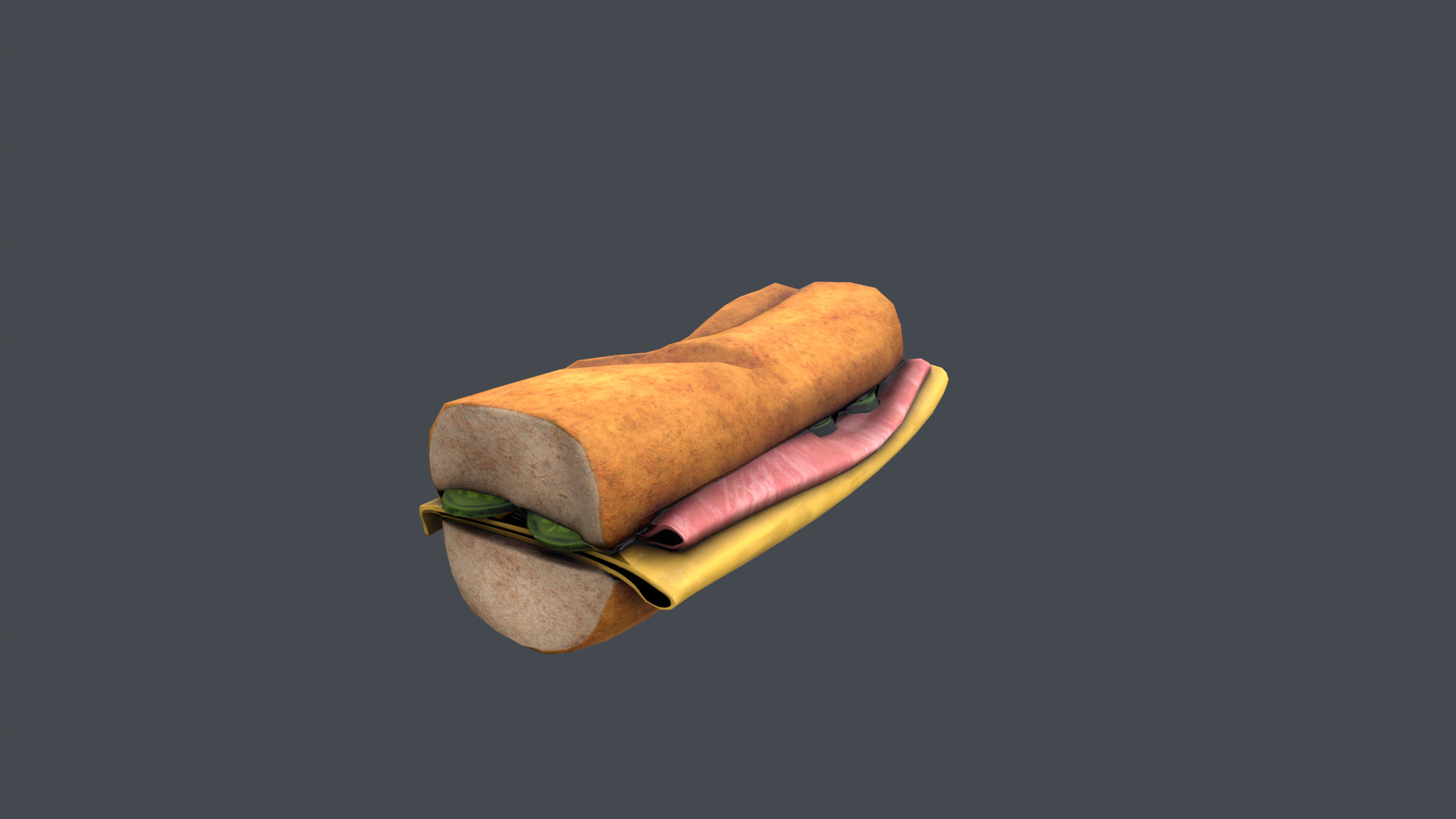 Sandwich Low-poly 3D model_2