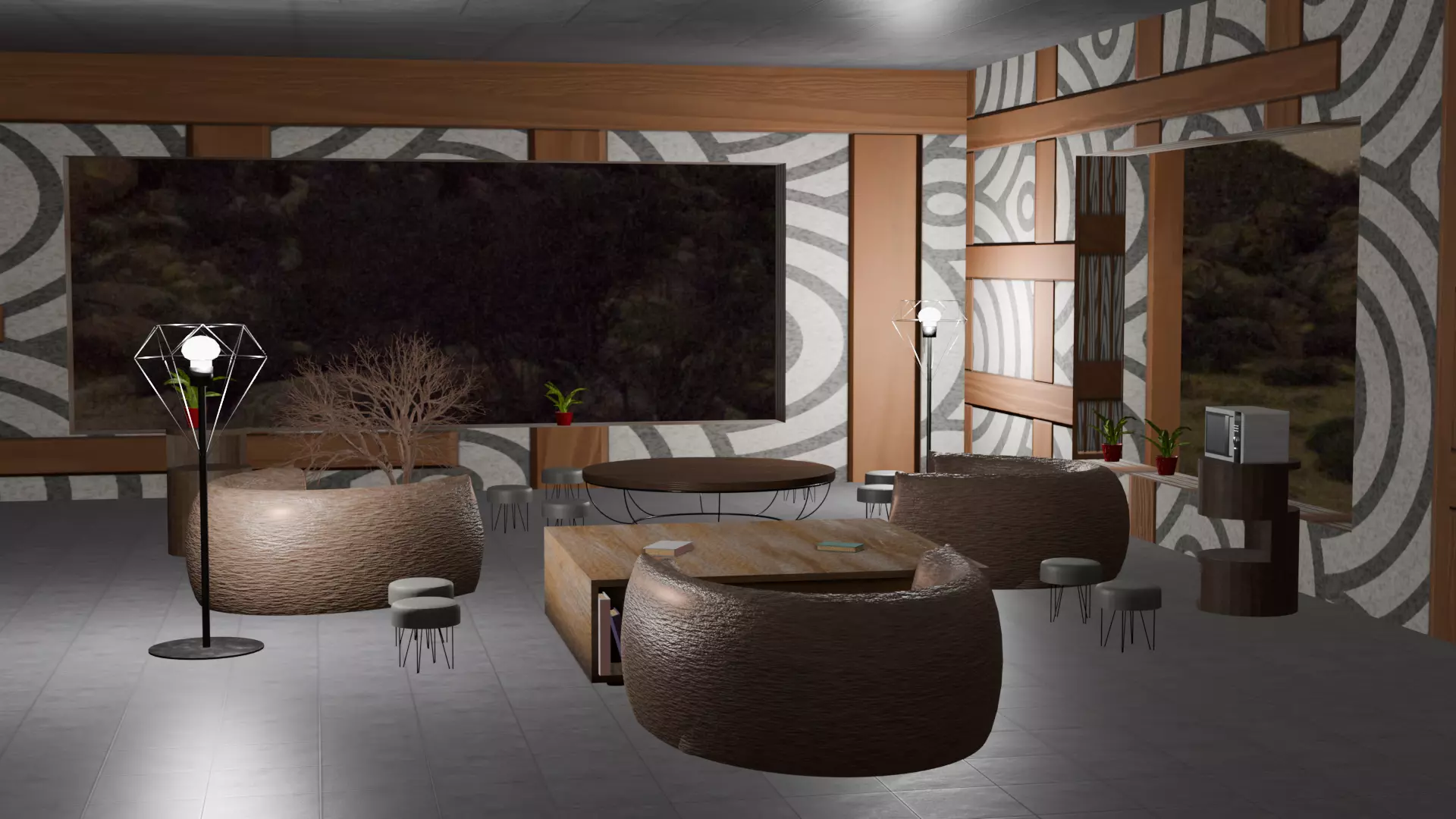 Relaxation room Free low-poly 3D model