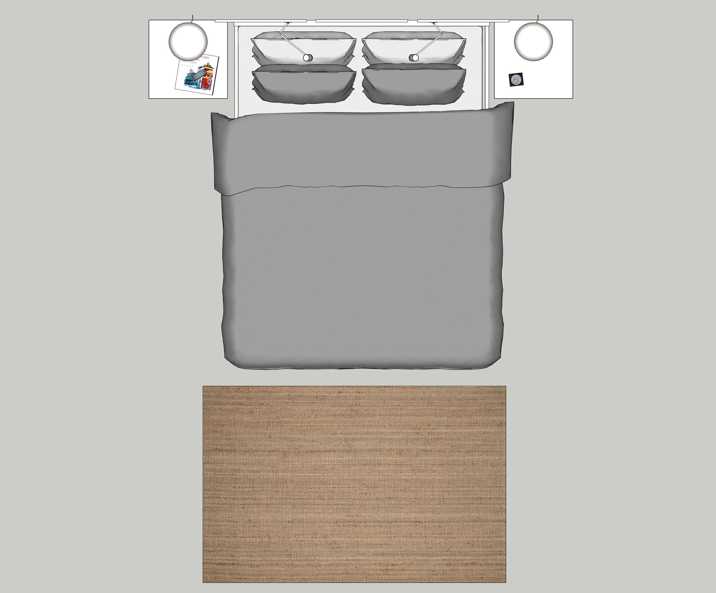 Bed IKEA MALM 3D model_5