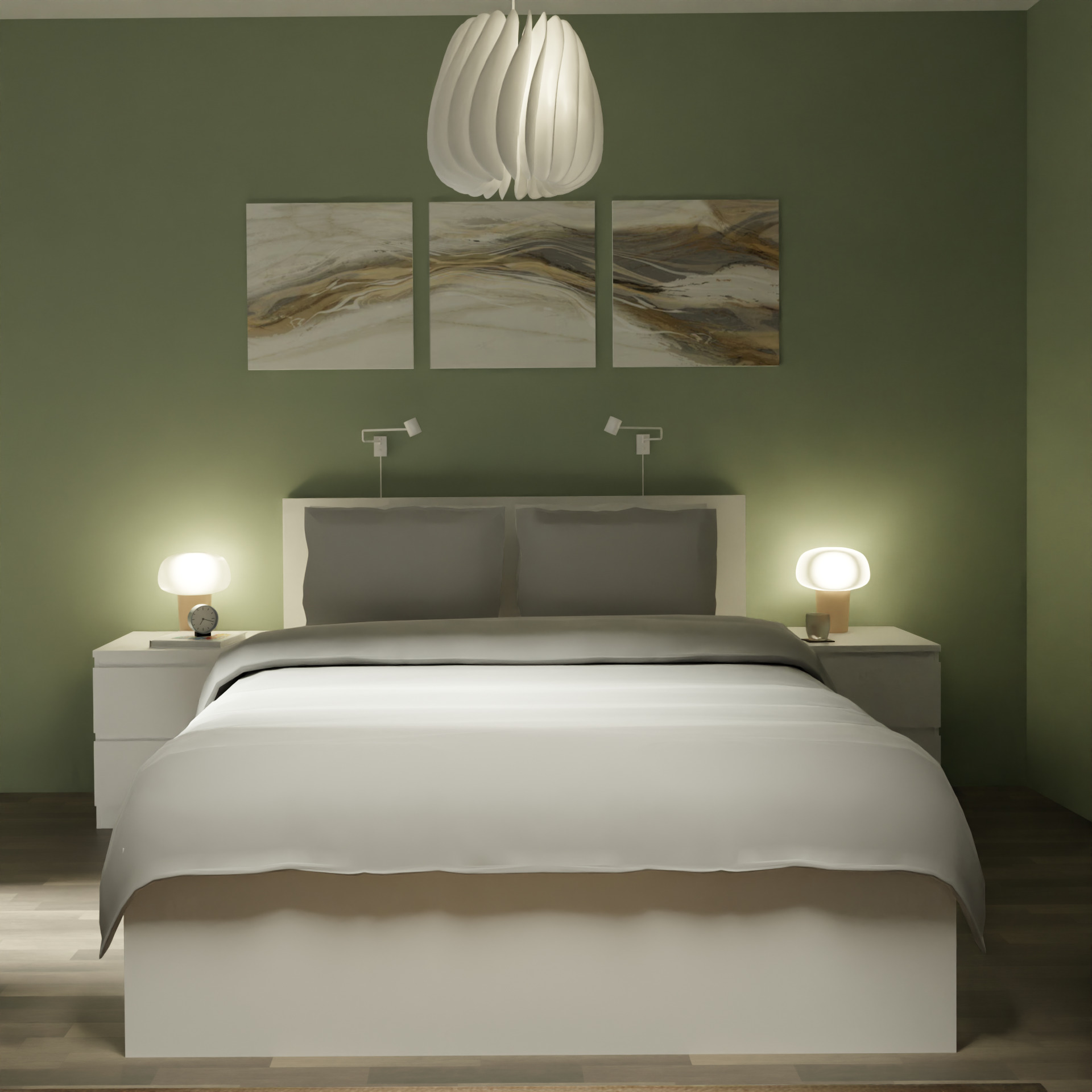Bed IKEA MALM 3D model_1